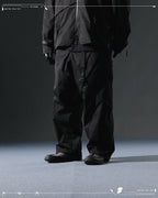 AW23 / 07 —  P23-132  Reverse V-Shape Visor Camber cone Pants  (Black)