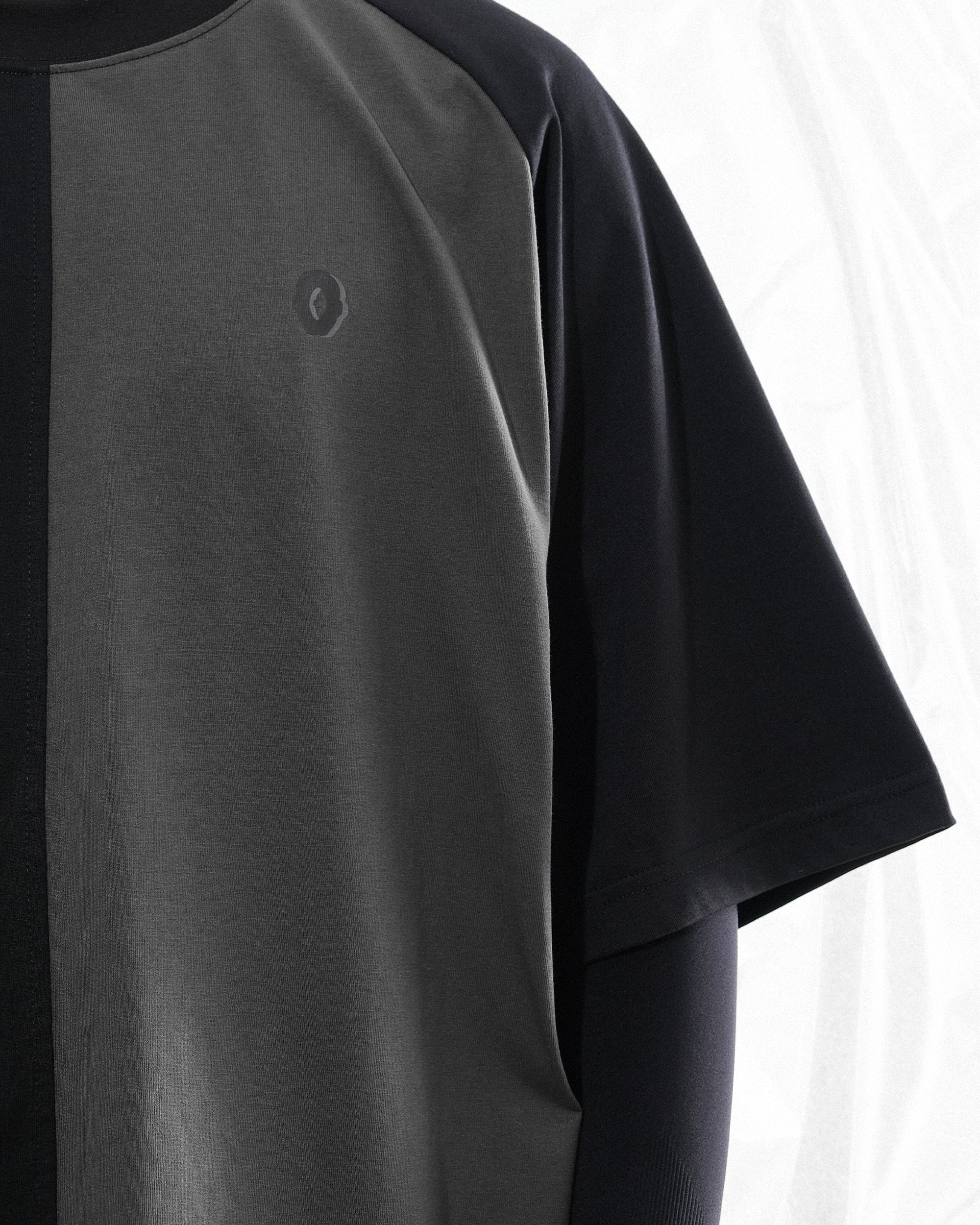 S24  / C-04-T   Dual Stitching Oversized T-shirt  (Black)