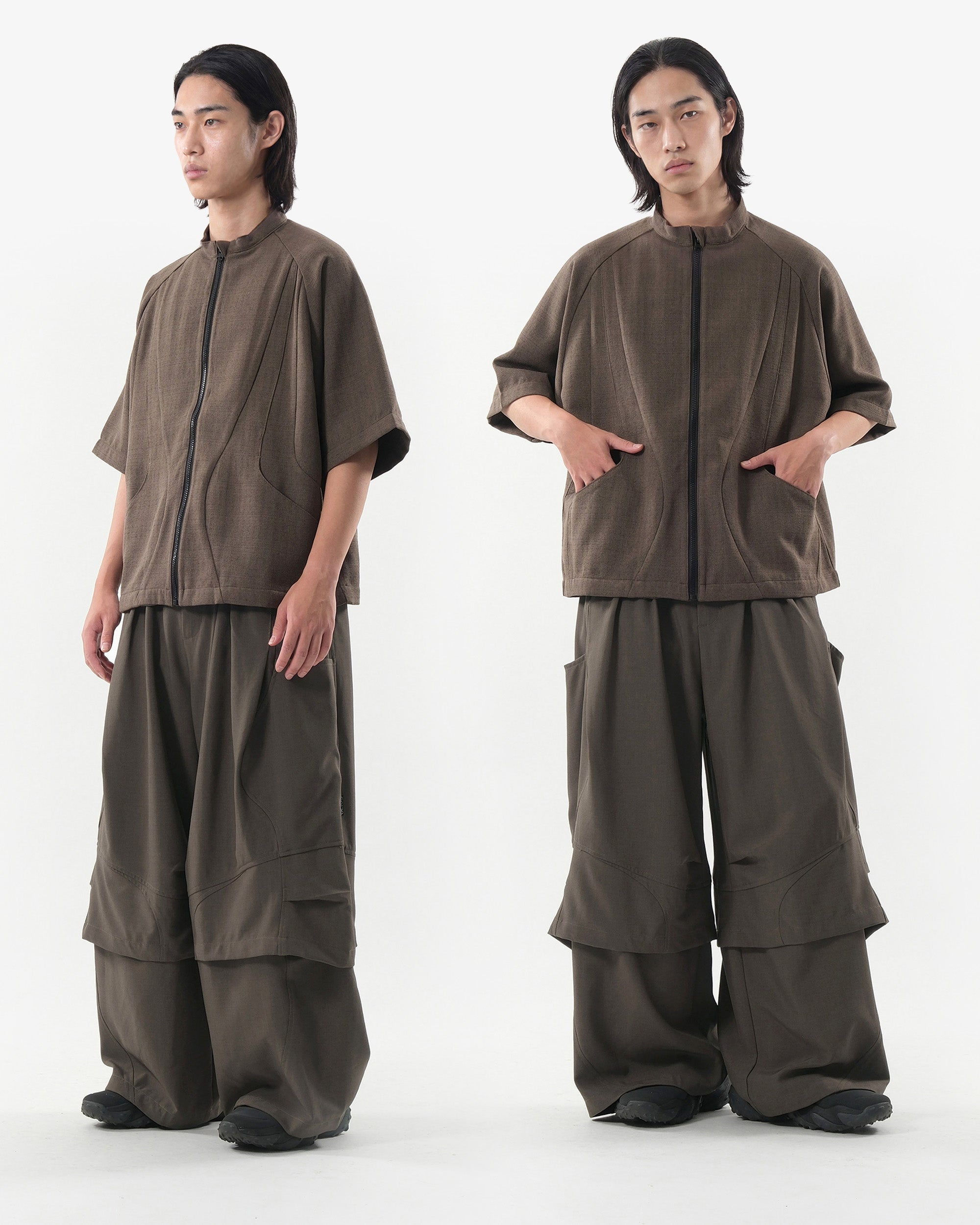 S26-SD1-ST / S-Flow Zip Shirt (Brown)