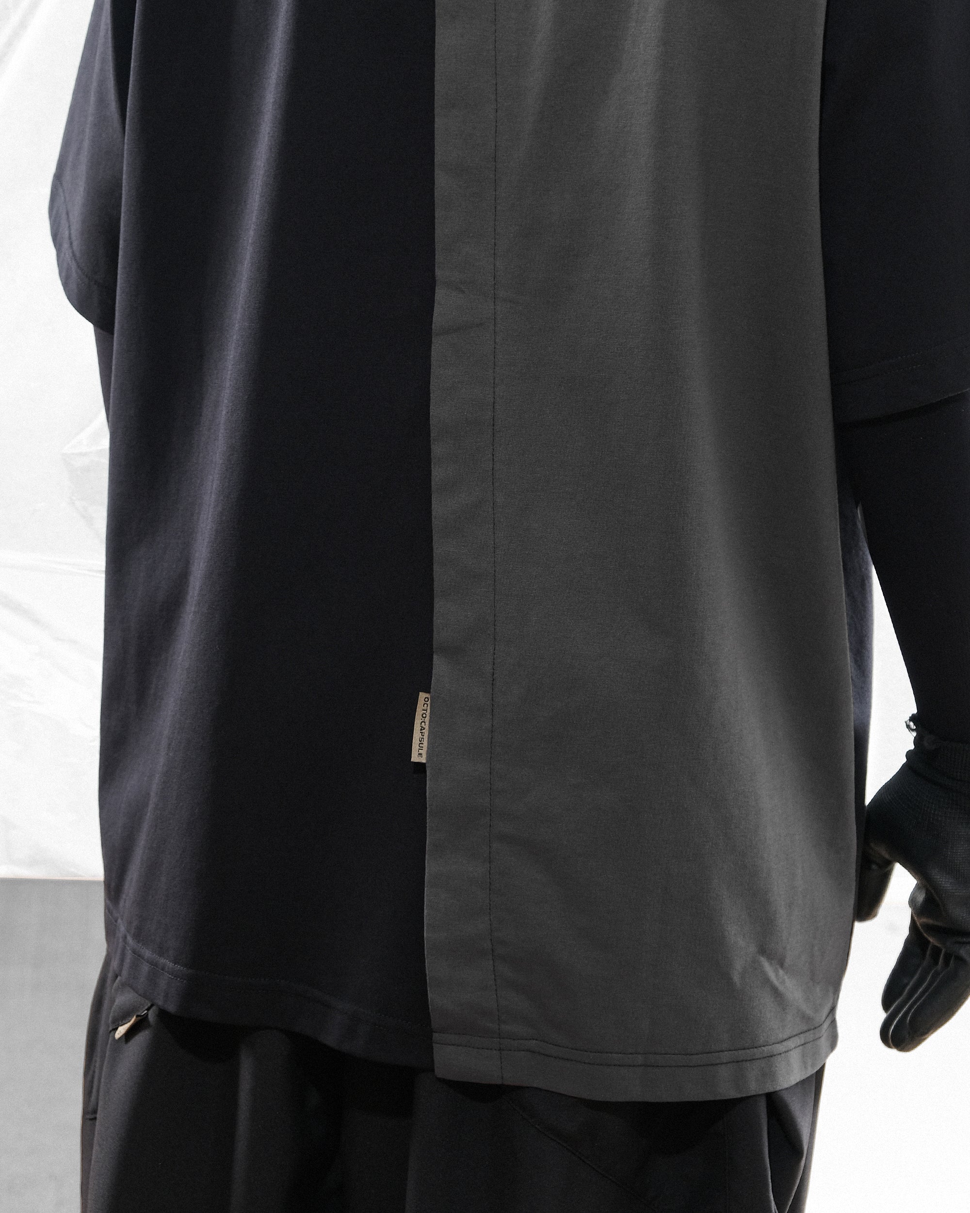 S24  / C-04-T   Dual Stitching Oversized T-shirt  (Black)