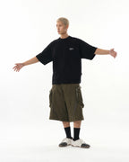 S26-SD2-S / Residual Curve Shorts (B-Olive)