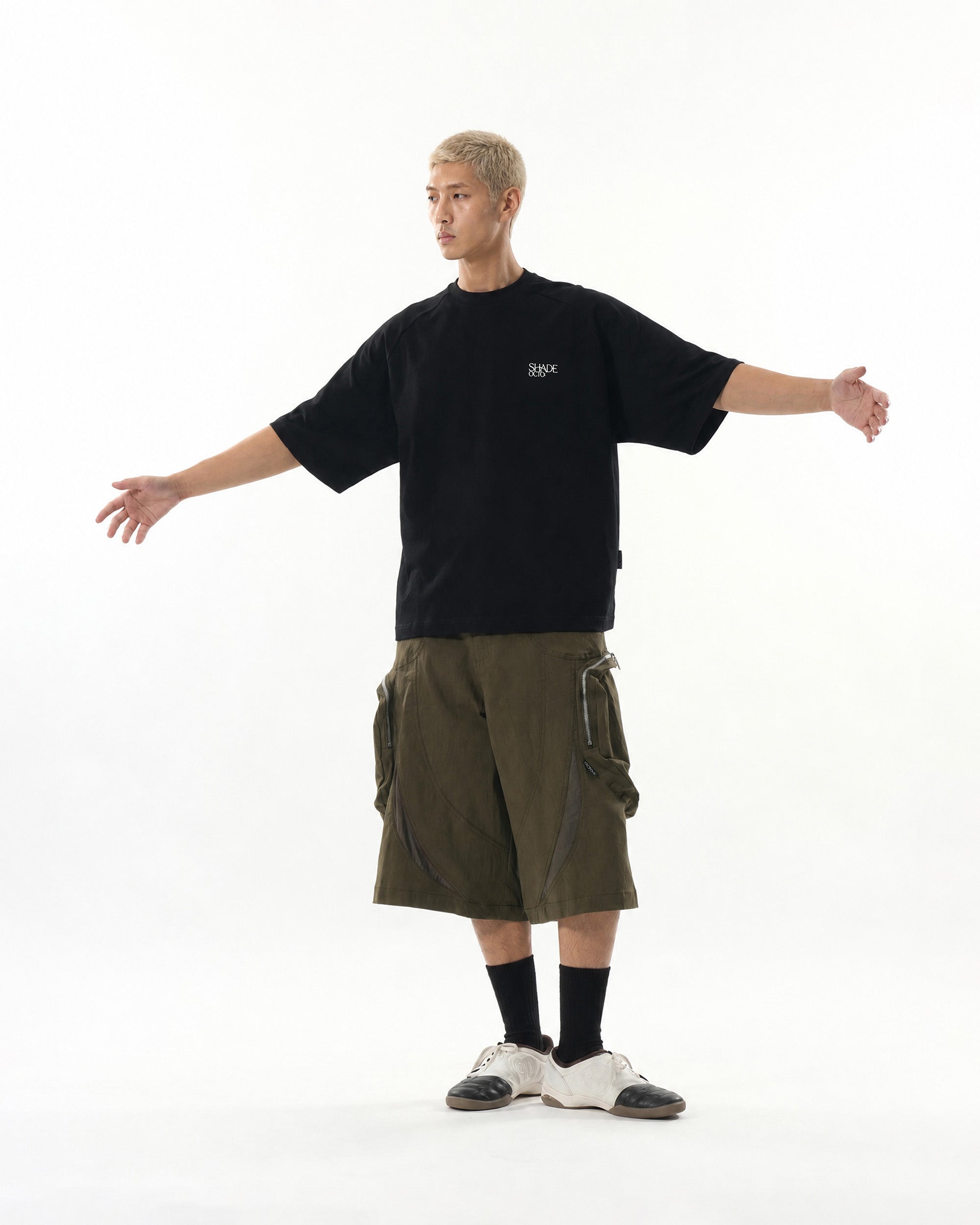 S26-SD2-S / Residual Curve Shorts (B-Olive)