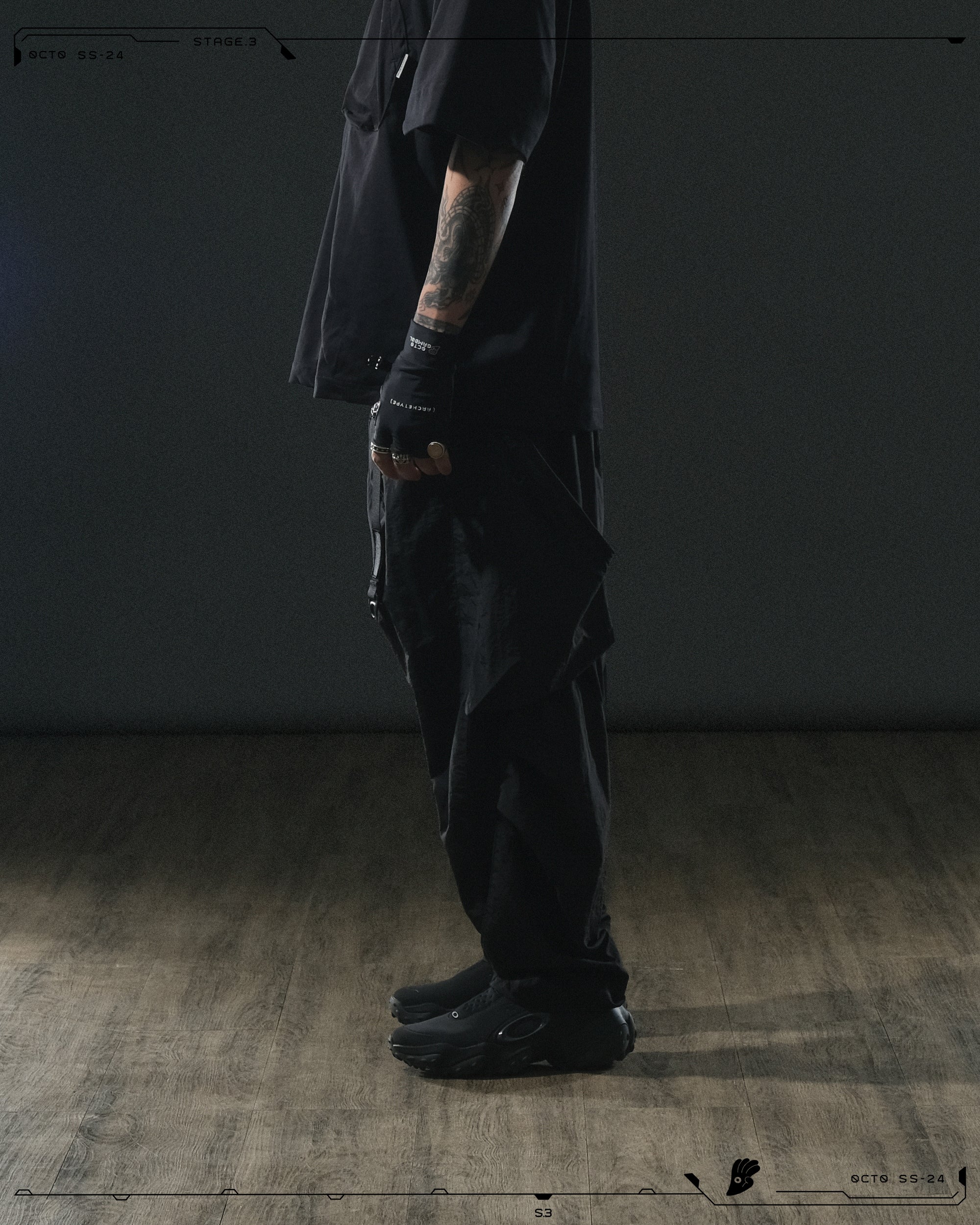 S24 / 13 — P -02  Tornado Arc Wide Pants (Black)