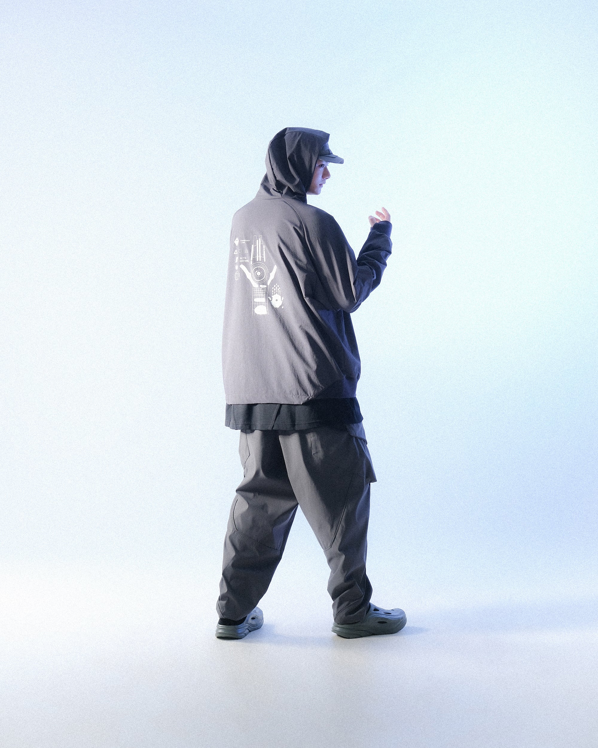 S1 A24-H-01 PixelPulse Visor Hoodies (Grey)