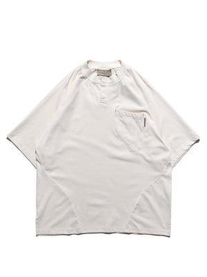 S24  / C-02-T2   ROAM Henry Collar T-shirt  (Stone Khaki)