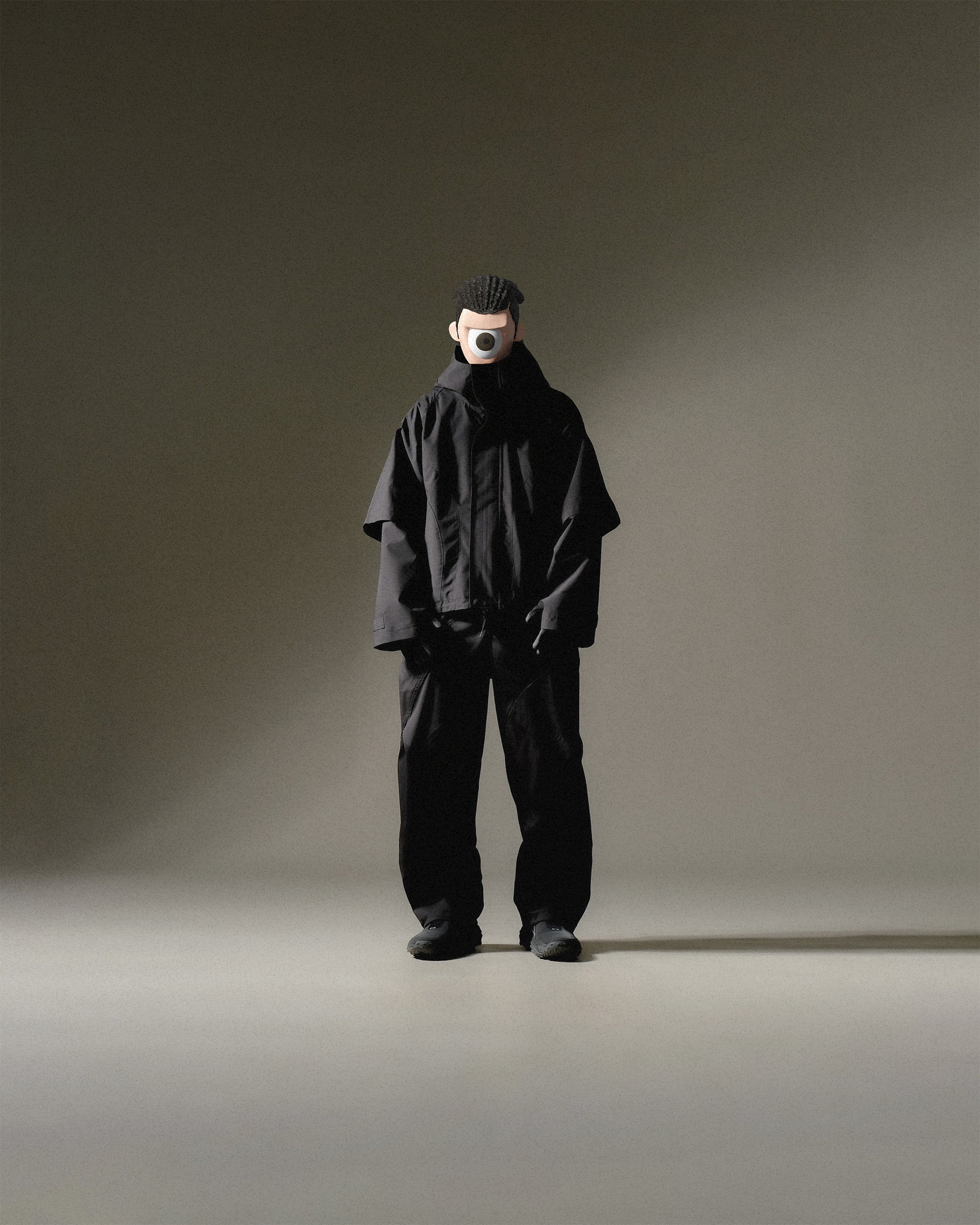 A24-CS-02-J1 Aura Curved Layered Jacket (Black)