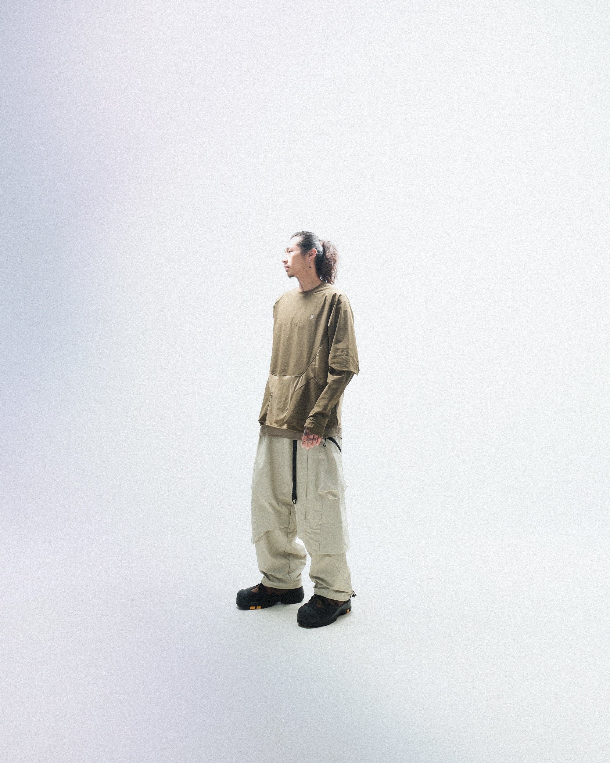 PRE-A24-PS-P1  Linear Vertical Sukkiri Pants(Beige Khaki)