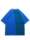 S24  / C-04-T   Dual Stitching Oversized T-shirt  (Aegean Blue)