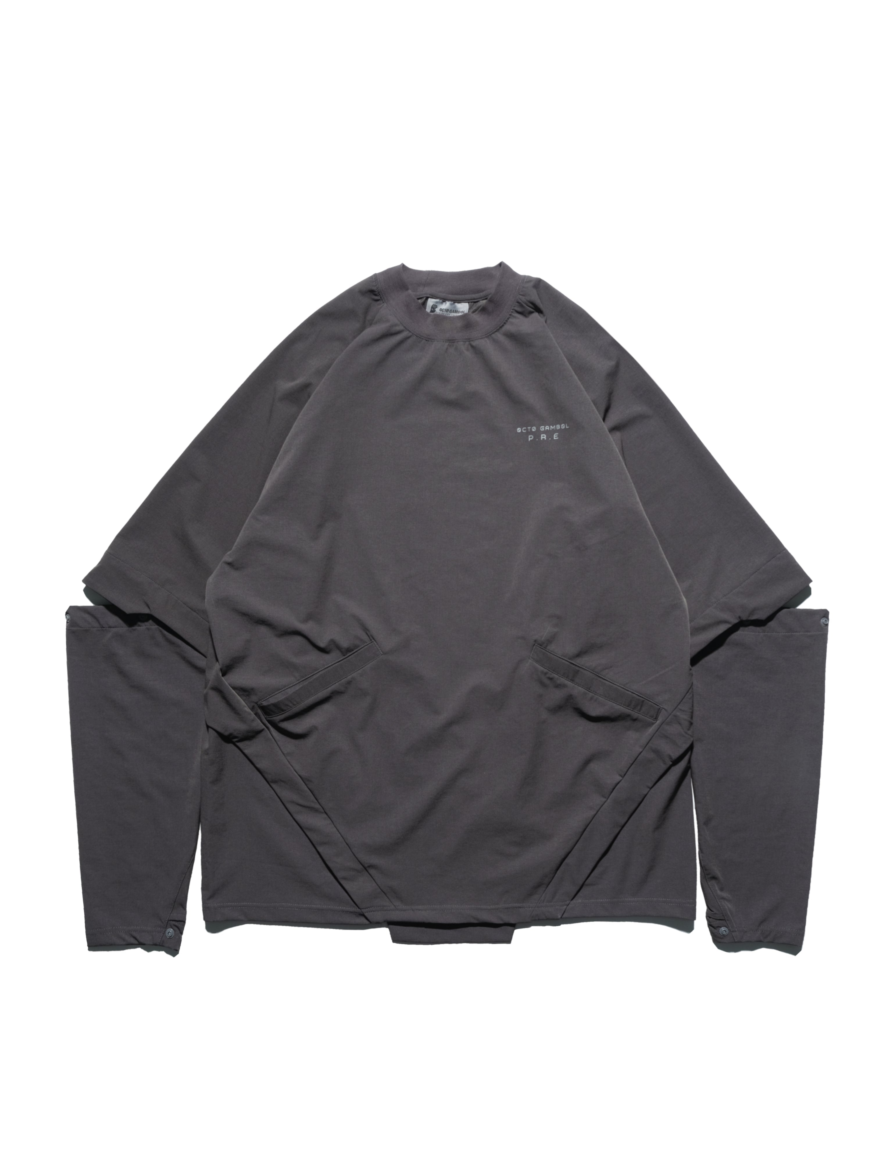 PRE - SEASON  — PT23-011 Detachable Sleeves T-shirt  (Gauntlet Grey)