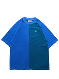 S24  / C-04-T   Dual Stitching Oversized T-shirt  (Aegean Blue)