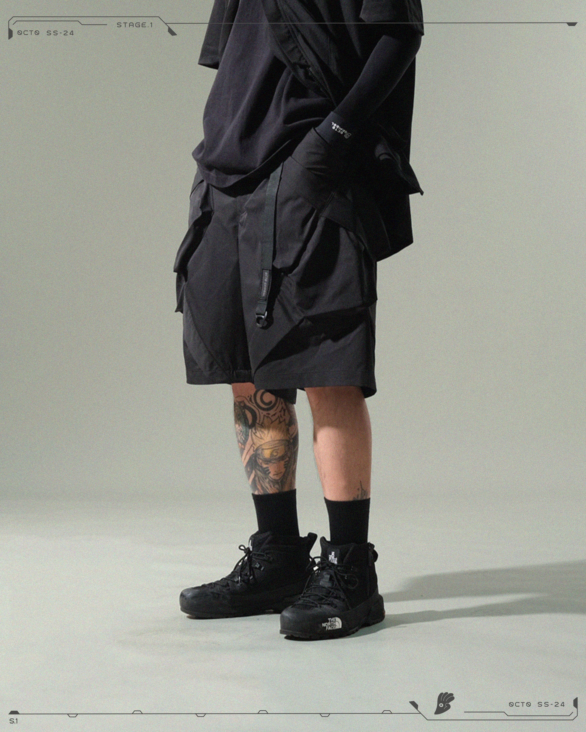 S24 / 02 — S-01  Radial Visor Shorts  (Black)