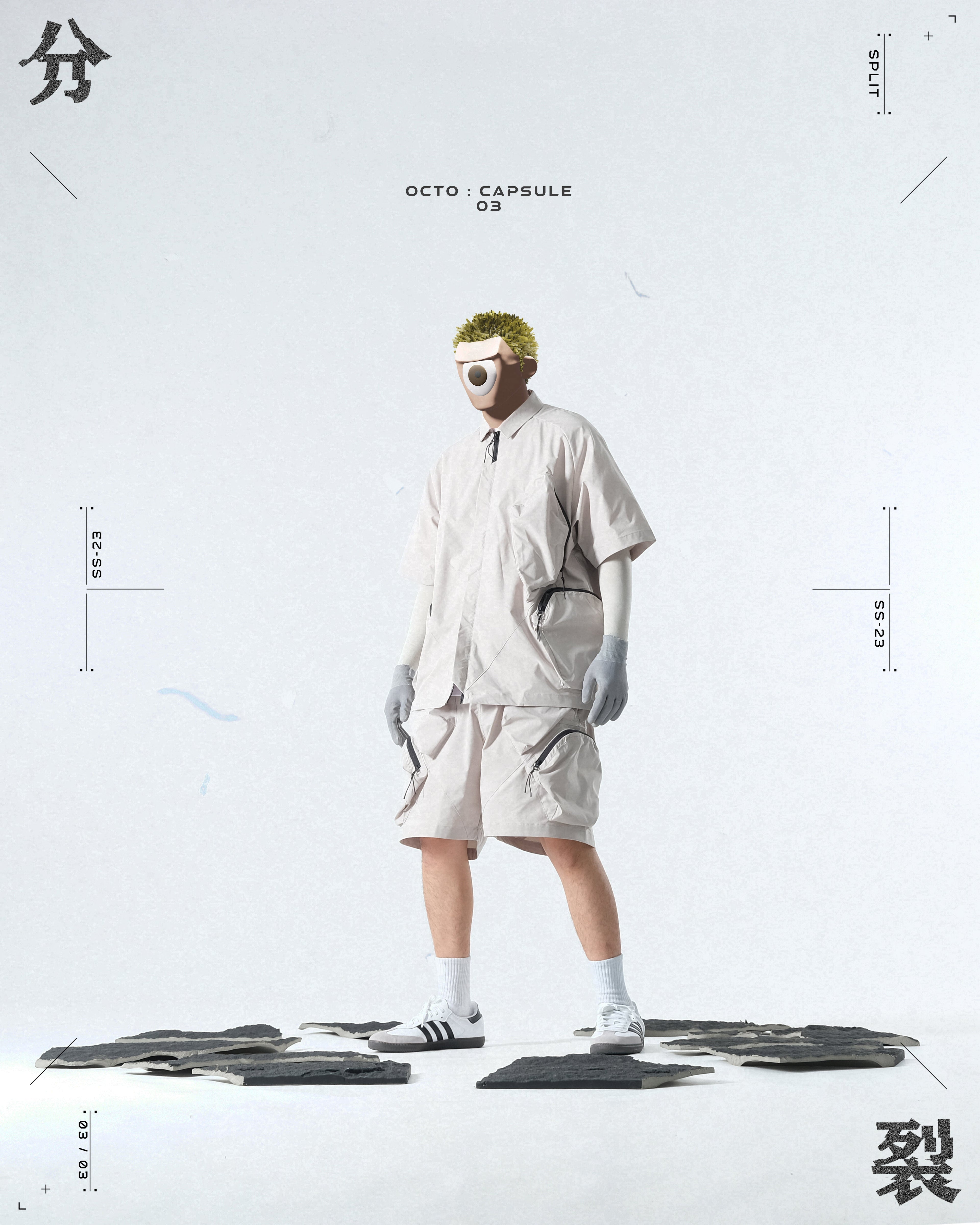 Capsule 03 / CSS-108 Split Shorts (Light Grey)