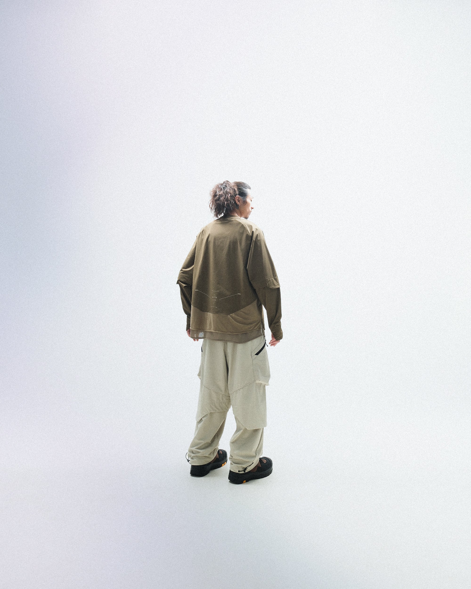PRE-A24-PS-P1  Linear Vertical Sukkiri Pants(Beige Khaki)