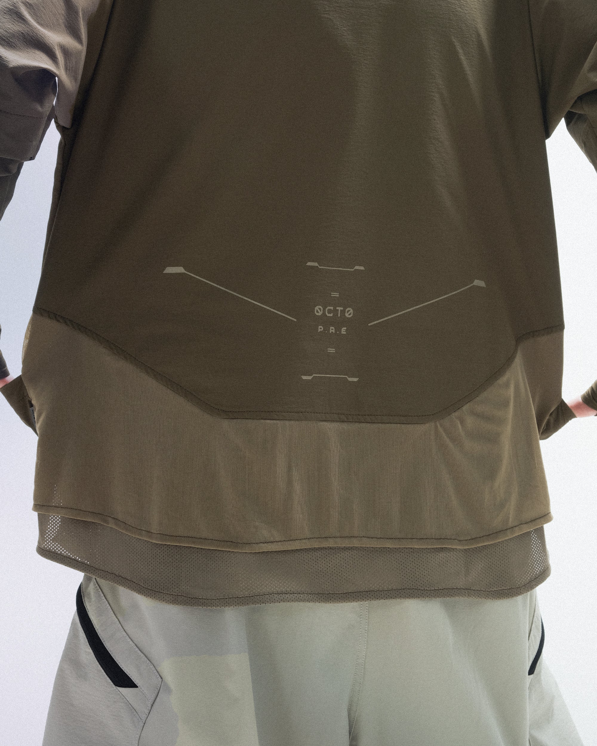 PRE-A24-PS-T1   Hierarchical Tornado Long Sleeves T-shirt (Beige Green)