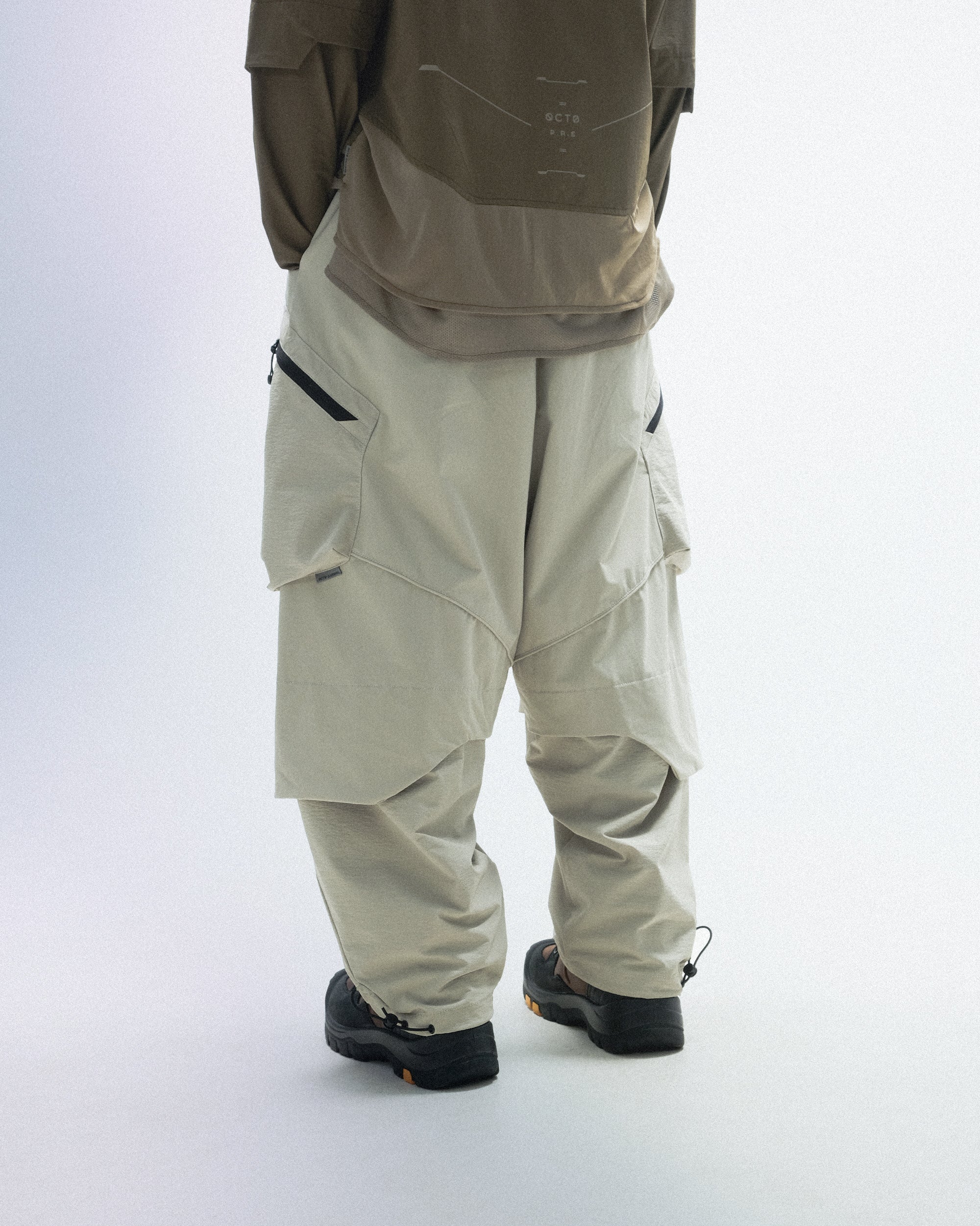 PRE-A24-PS-P1  Linear Vertical Sukkiri Pants(Beige Khaki)
