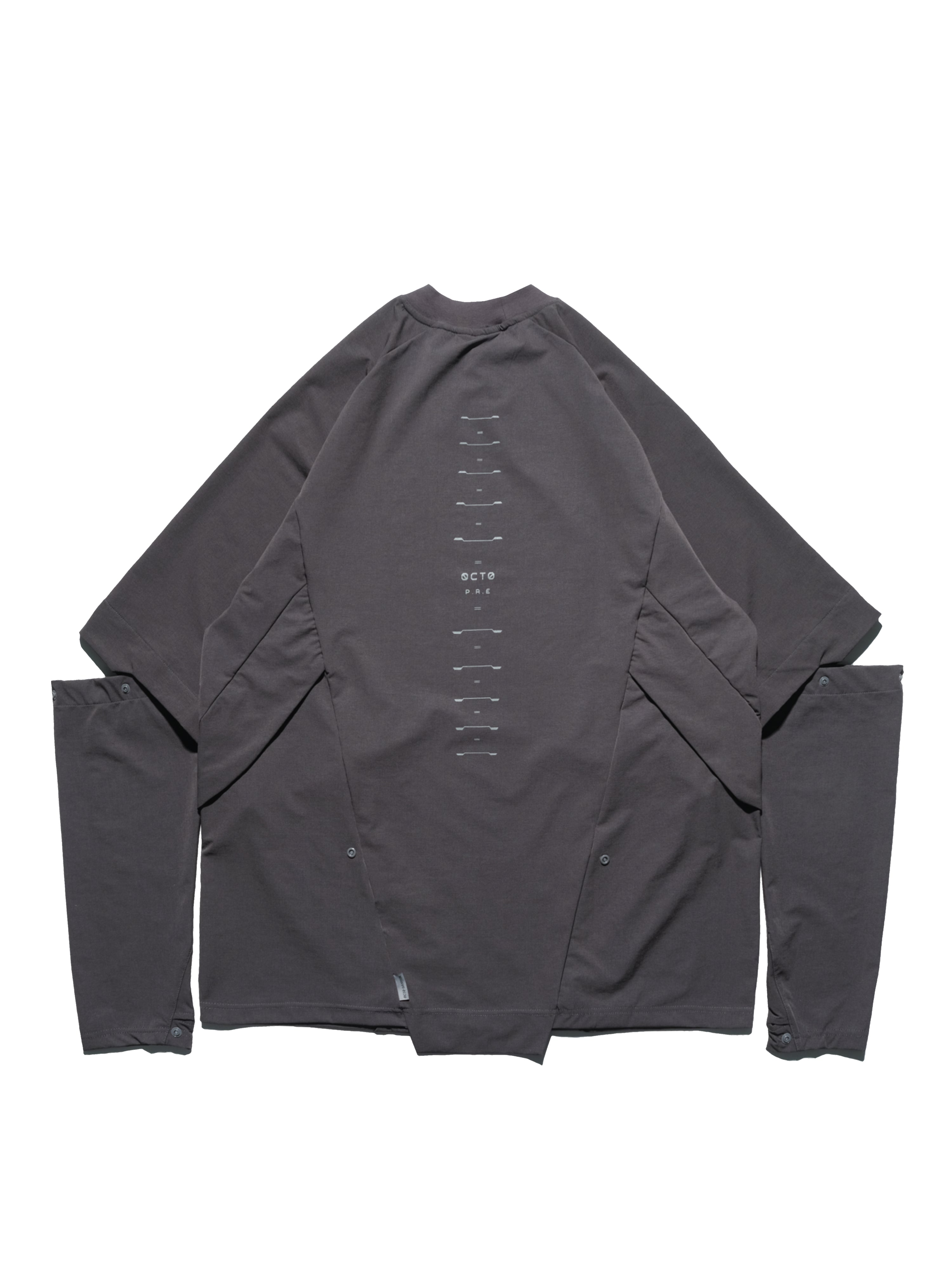 PRE - SEASON  — PT23-011 Detachable Sleeves T-shirt  (Gauntlet Grey)