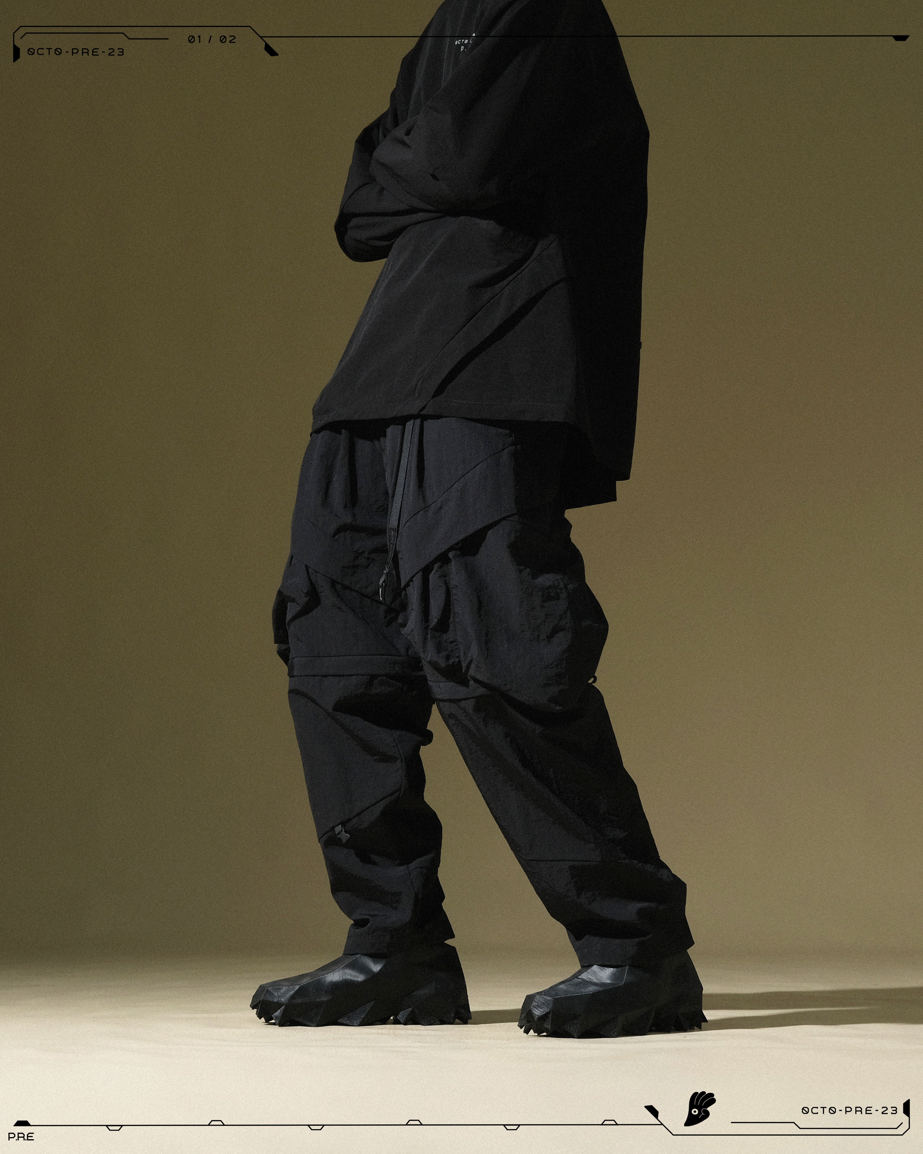 PRE - SEASON  —  PP23-021 Detachable Orb Pants  (Black)