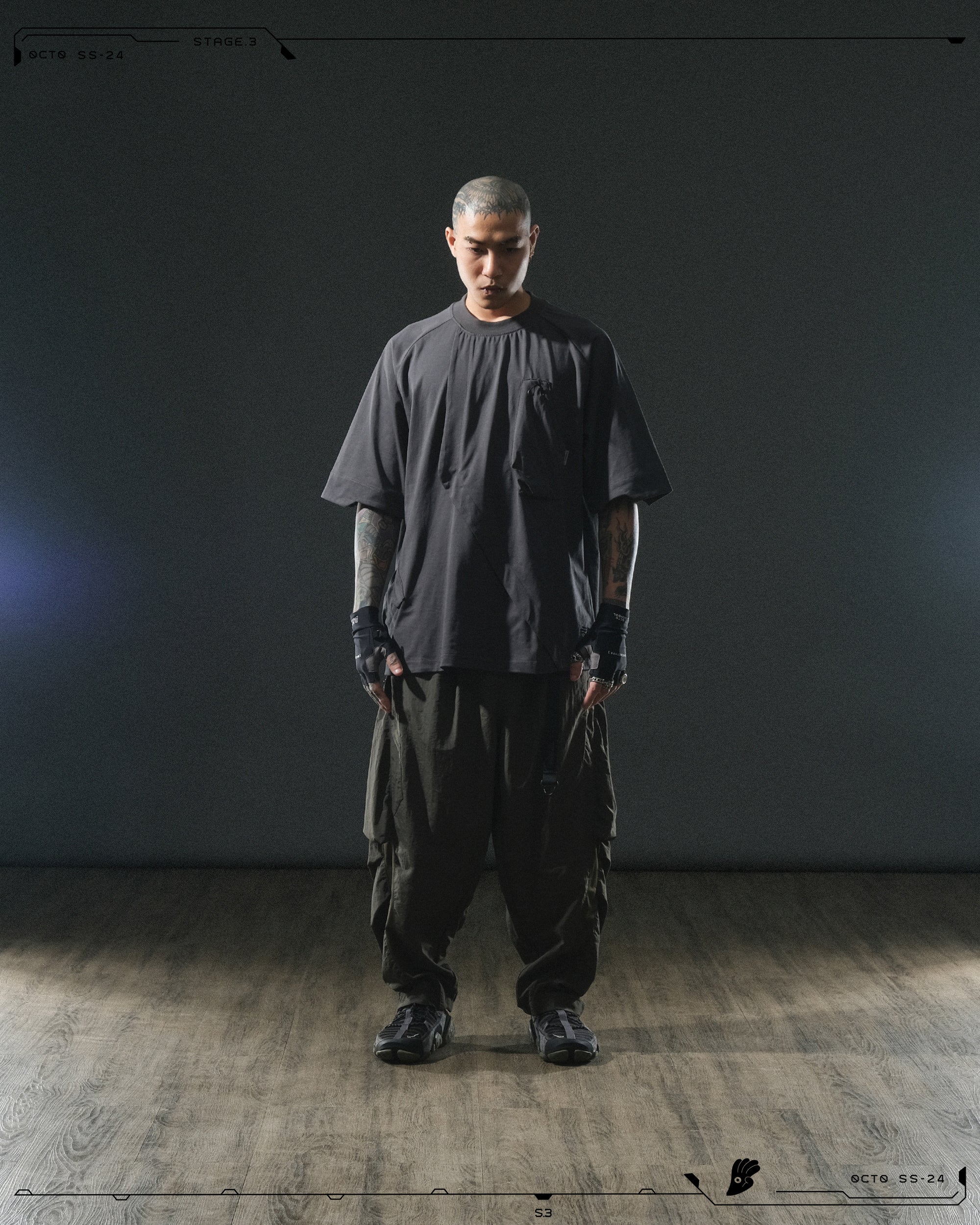 S24 / 13 — P -02  Tornado Arc Wide Pants (Green)