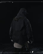 AW23 / 01 — T23-073  Trapezoidal Stereo Visor Shirt (Black)