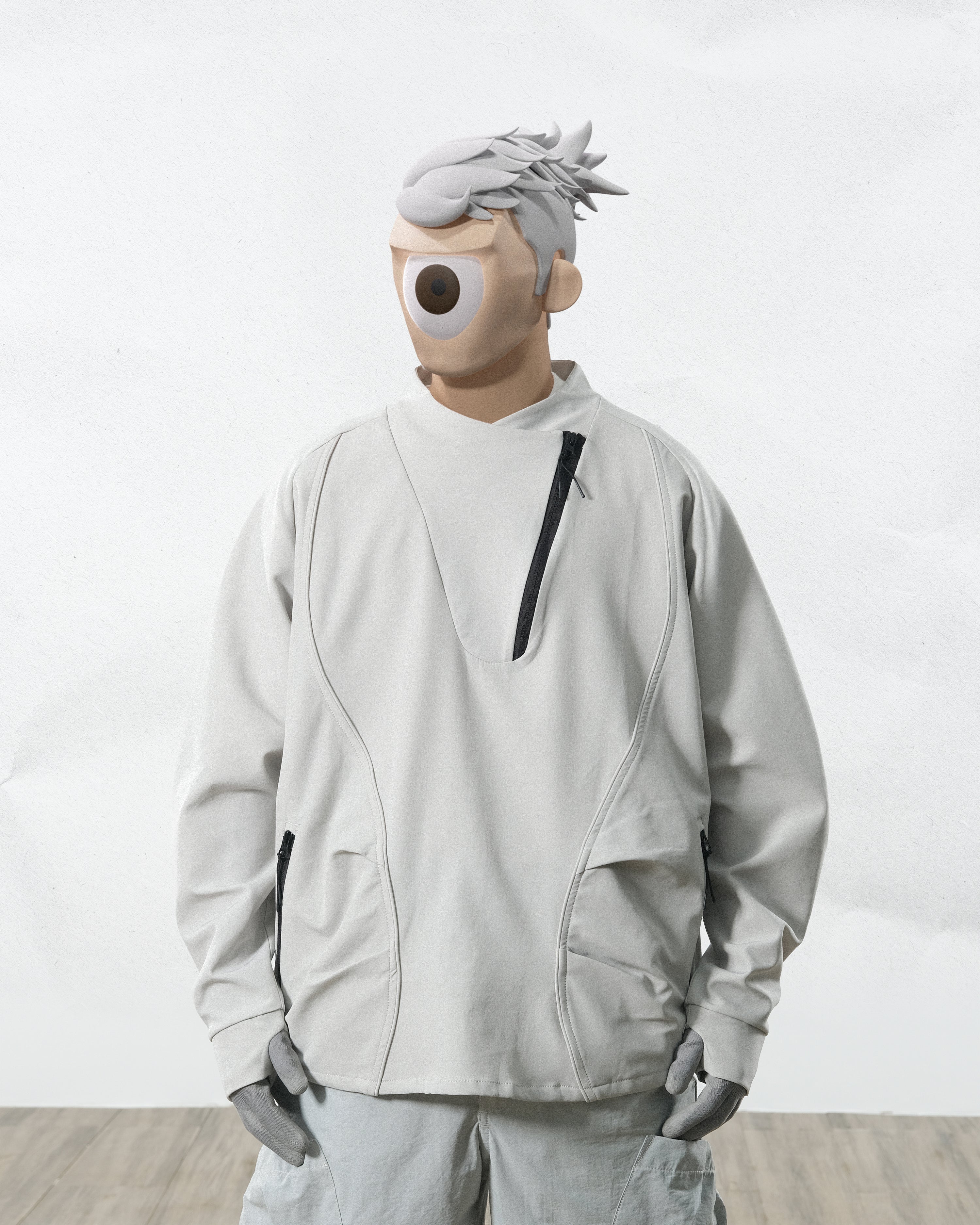 Capsule 01 / CST-120  ARC Zip Sweater  (Bright Grey)