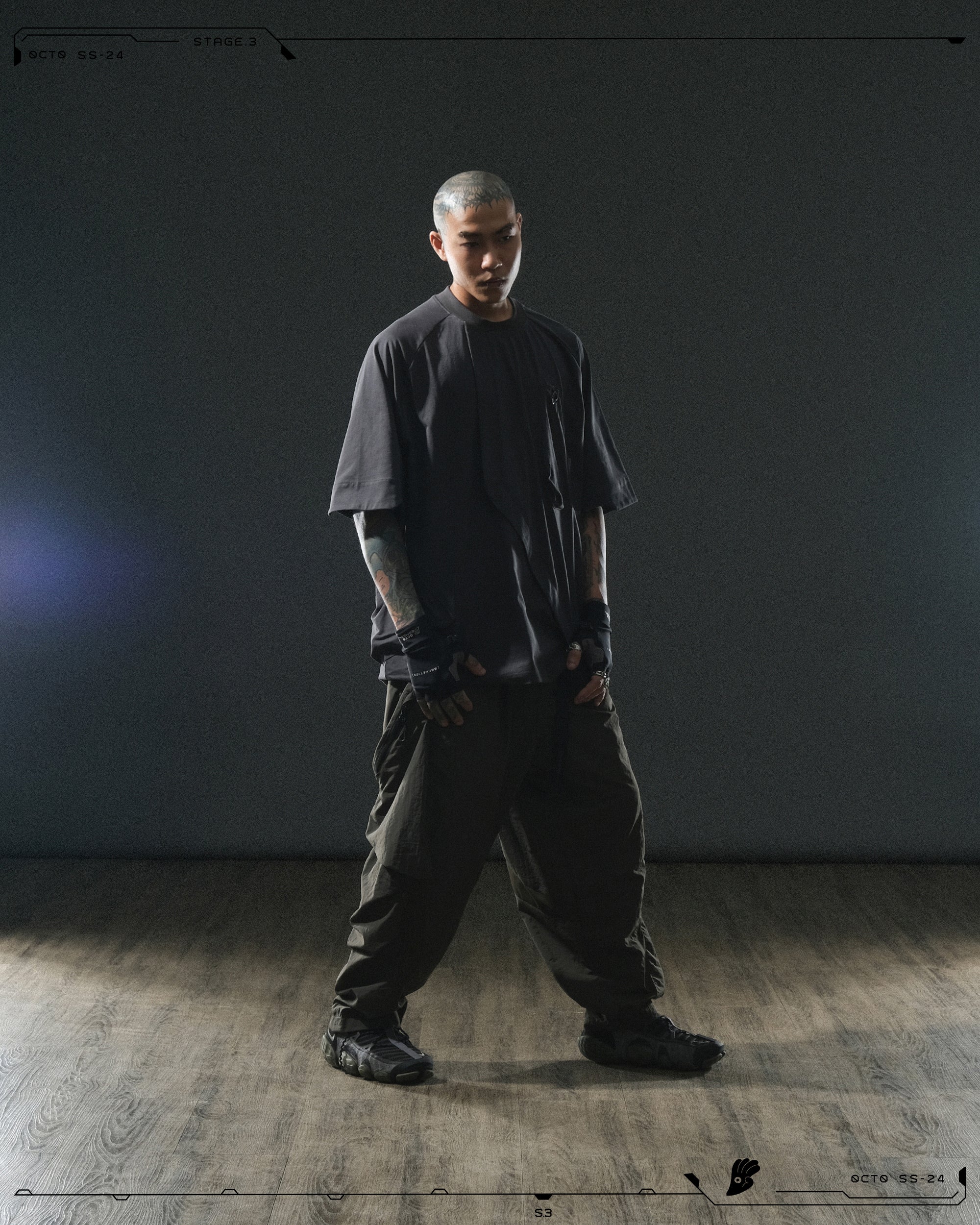 S24 / 13 — P -02  Tornado Arc Wide Pants (Green)