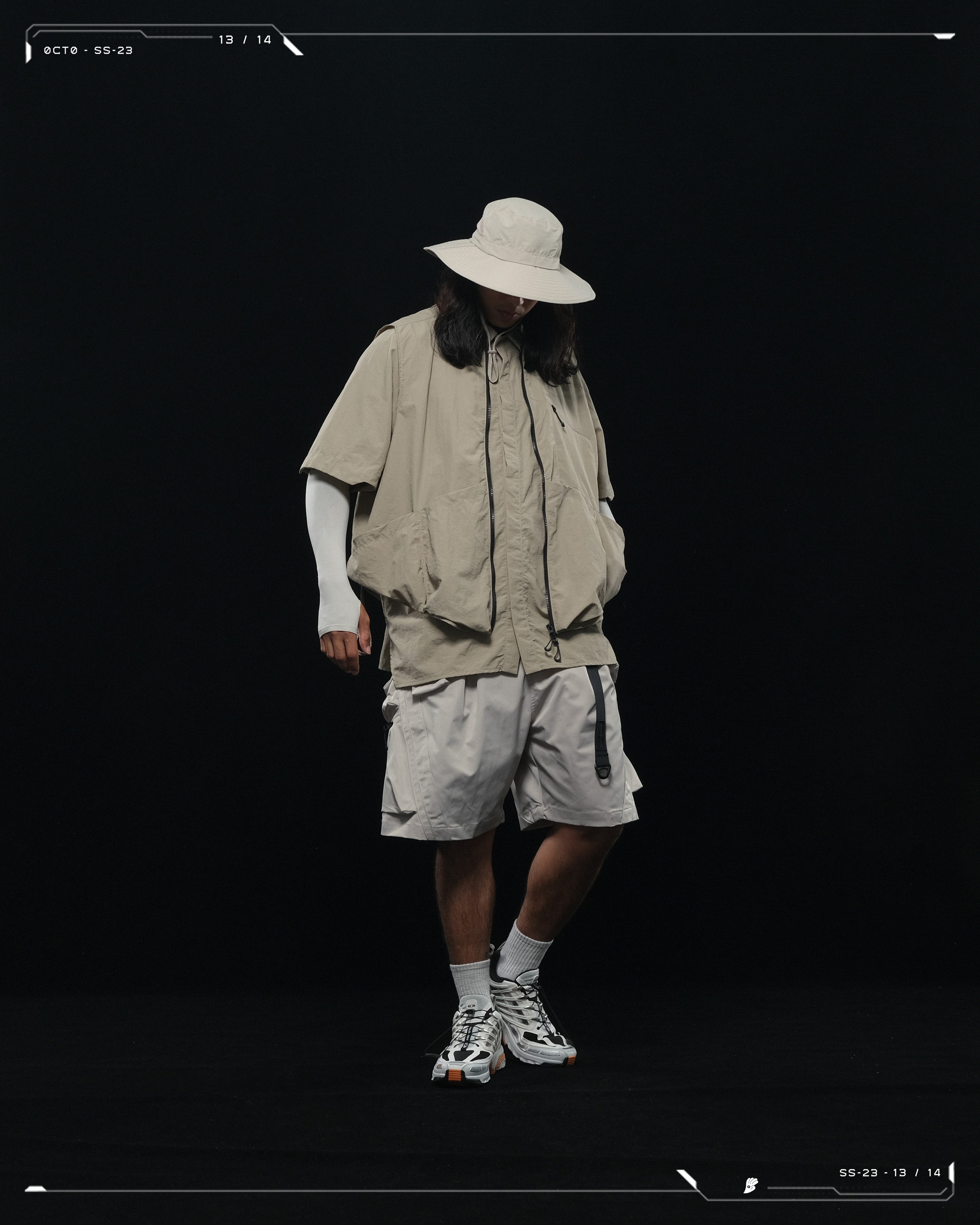 SS23 / 14 —  S23-070 Penetrate Pocket Shorts  (Khaki Grey)