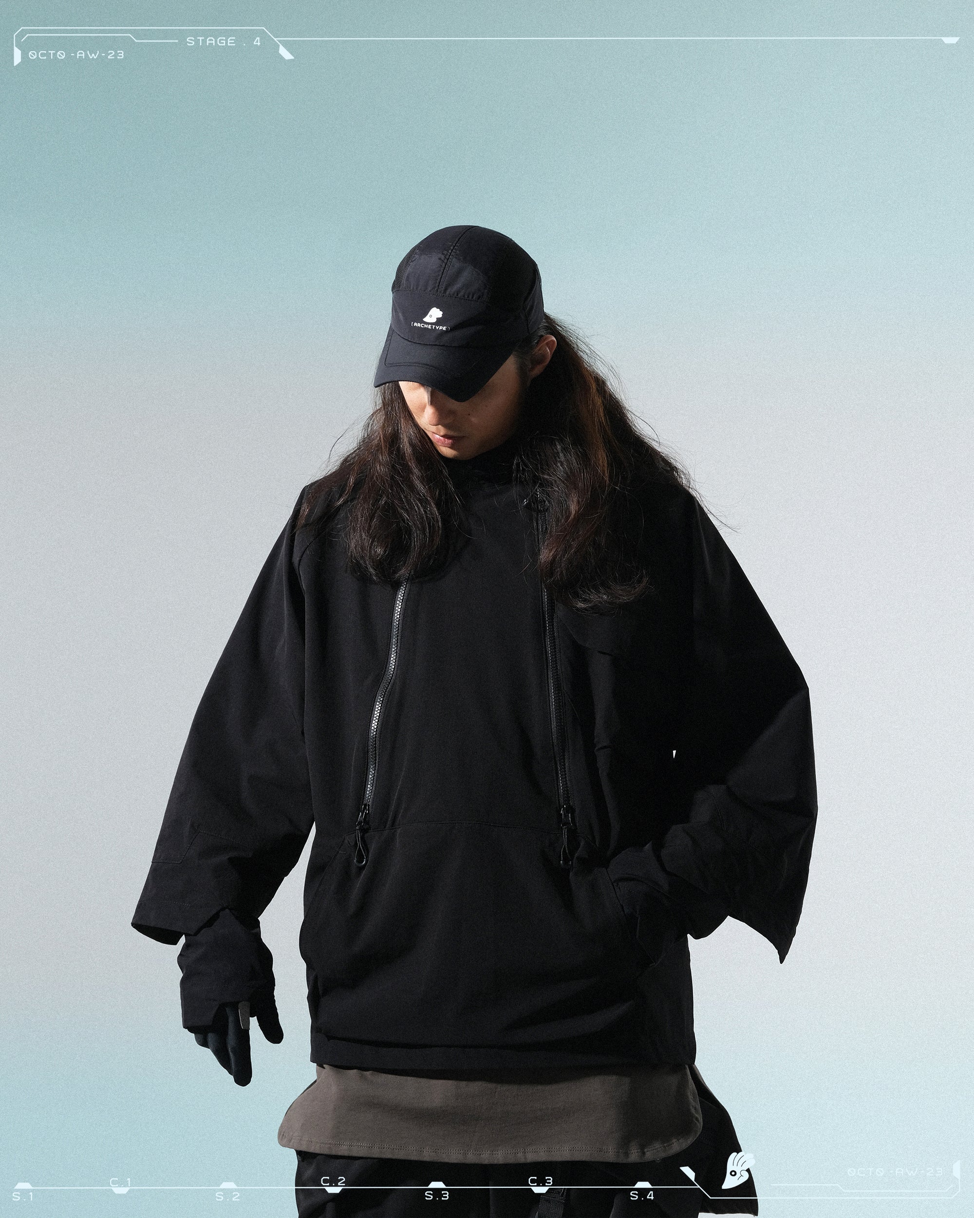 AW23 / 13 — T23-075  Built-in Tornado Pullover (Black)