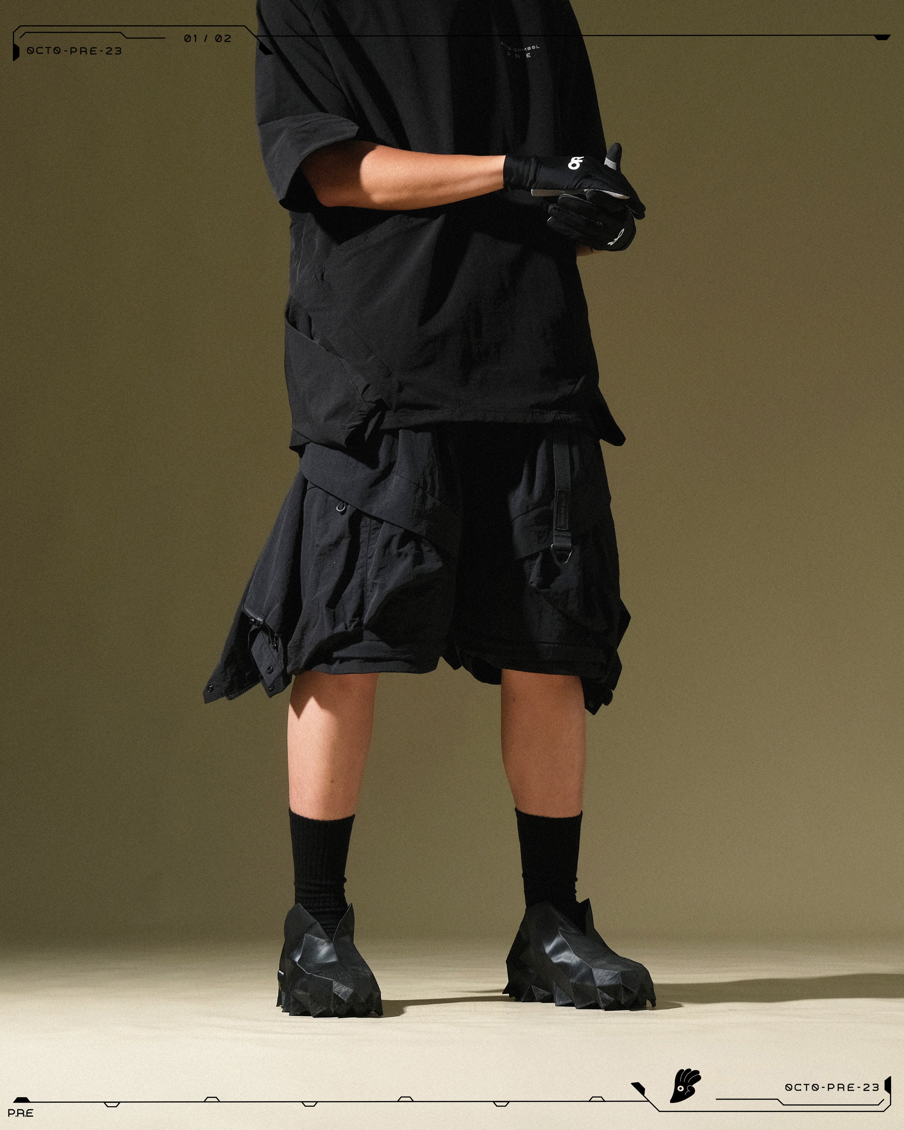 PRE - SEASON  —  PP23-021 Detachable Orb Pants  (Black)