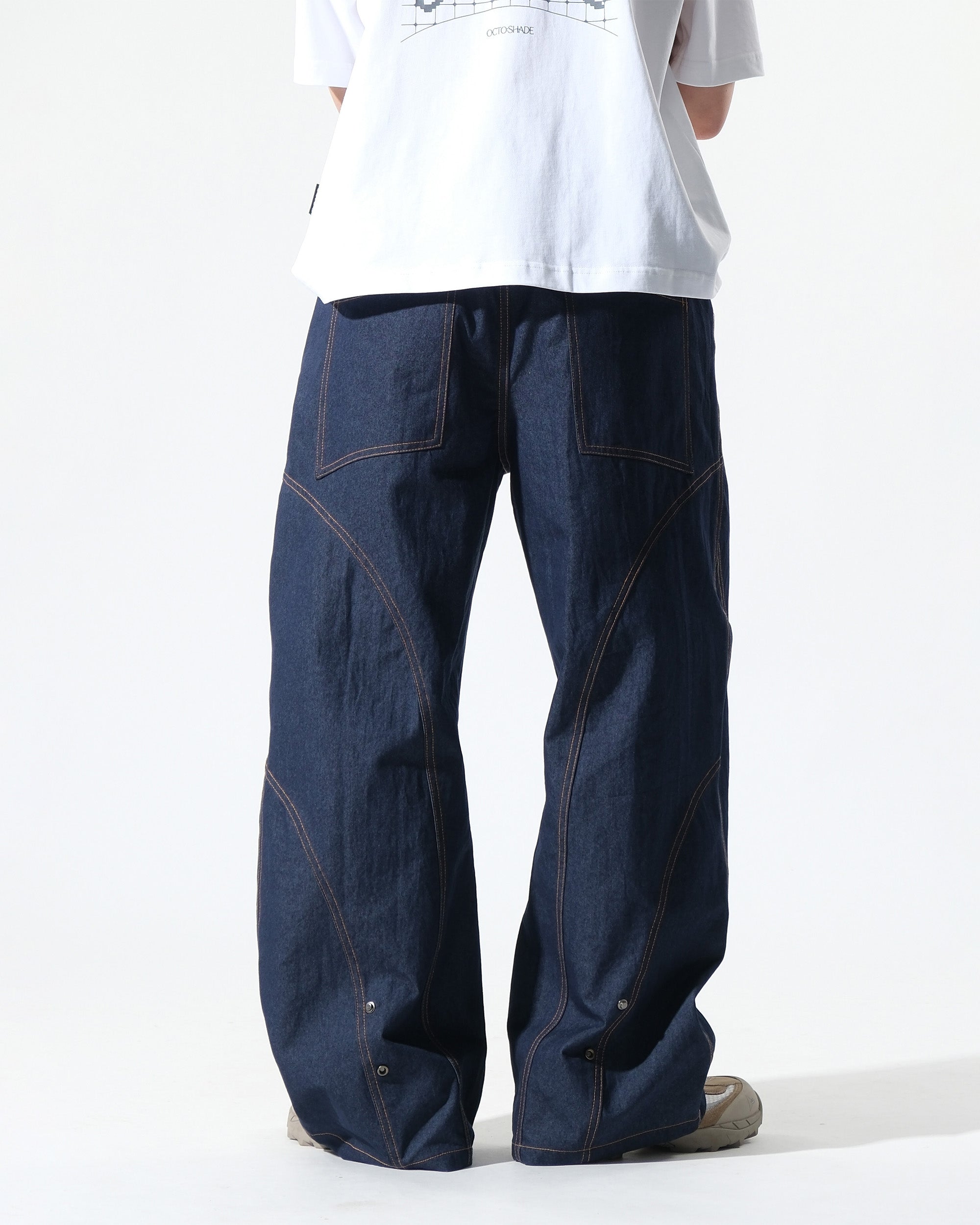 S26-SD3-P / Race Line Denim Pants (Navy)