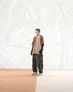 S24  / C-04-T   Dual Stitching Oversized T-shirt  (Brown)