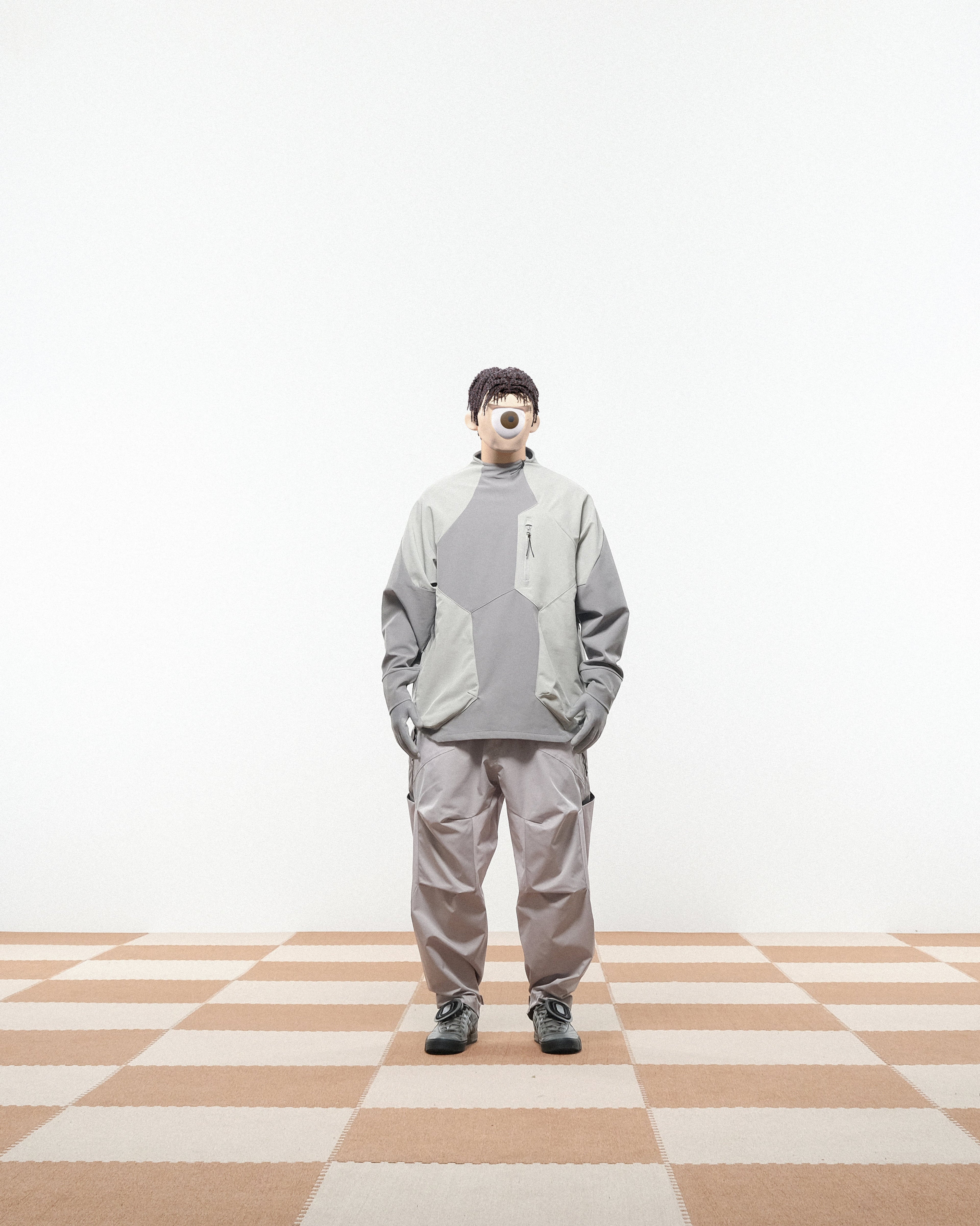 Capsule 02 / CST-122  Discrete Nylon Sweater  (Bright Grey)