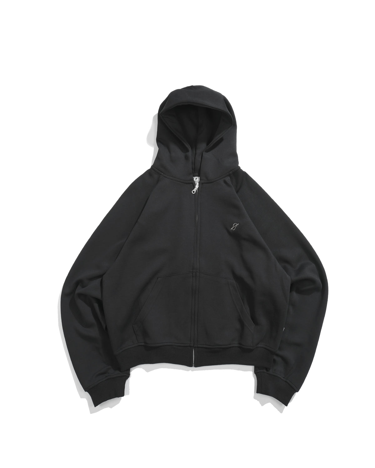 A26-PR-Z / Arc Seam Zip Hoodie (Black)