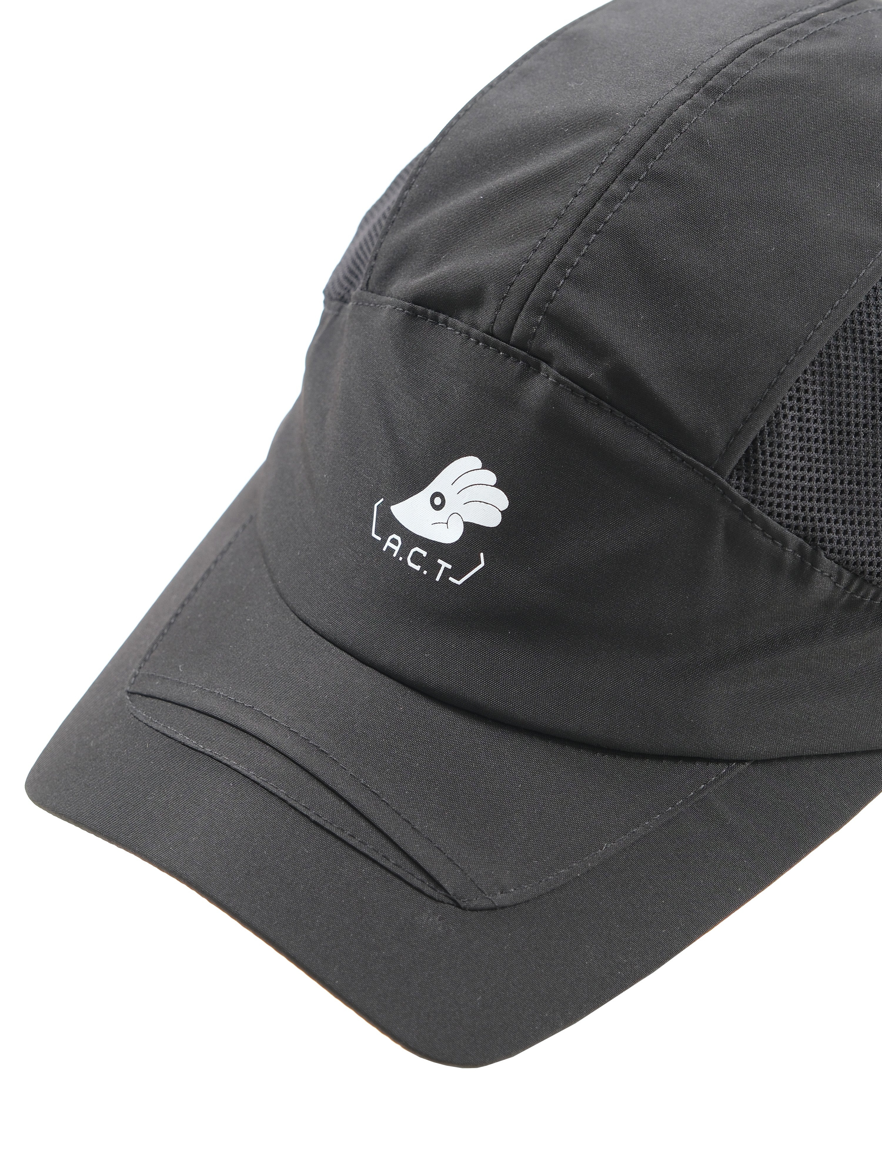 S24 / AH-04 (PP) A.C.T 5 Panels Running Cap (Black)