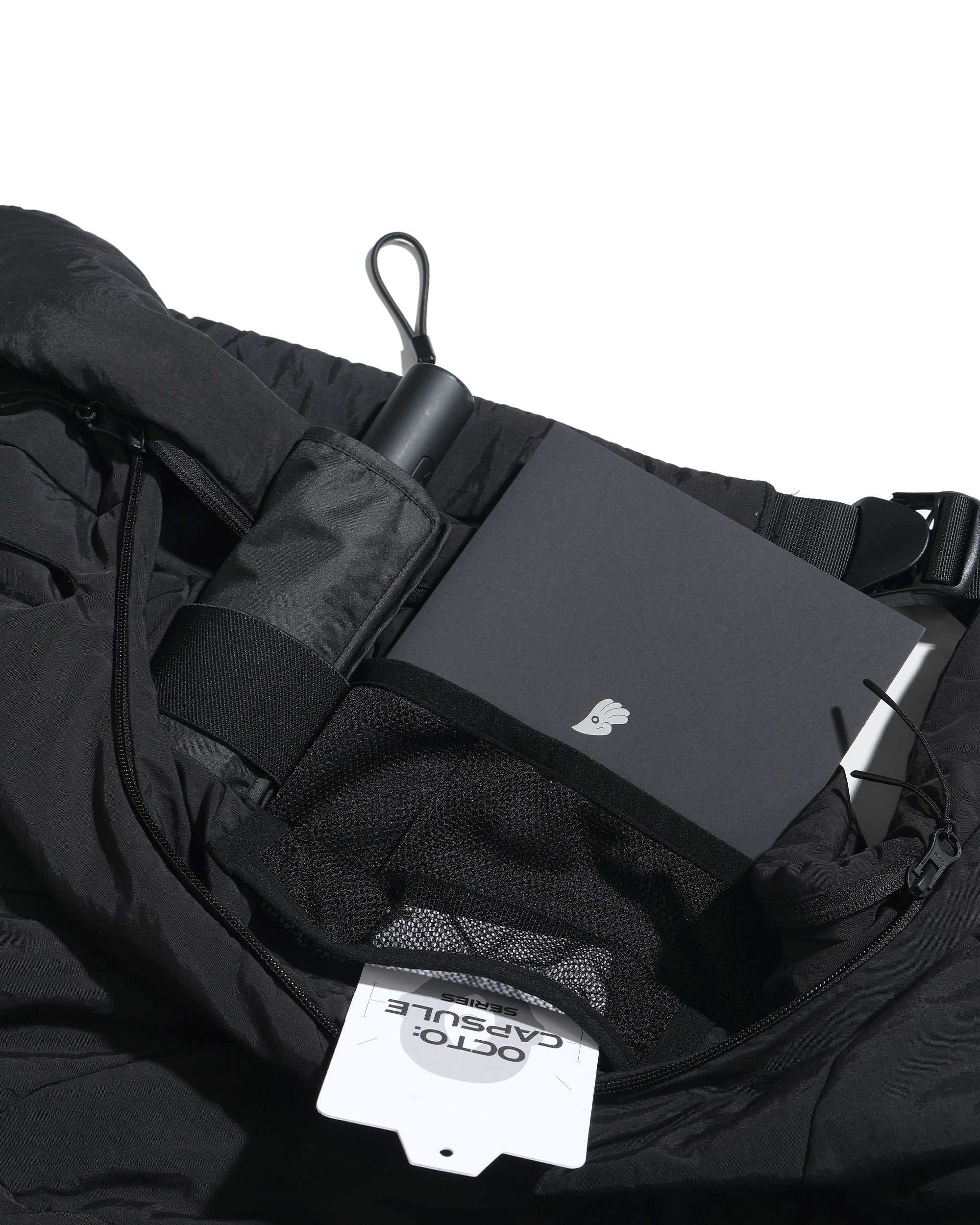 S26-C2-B / Offset Void Crescent Bag (Black)