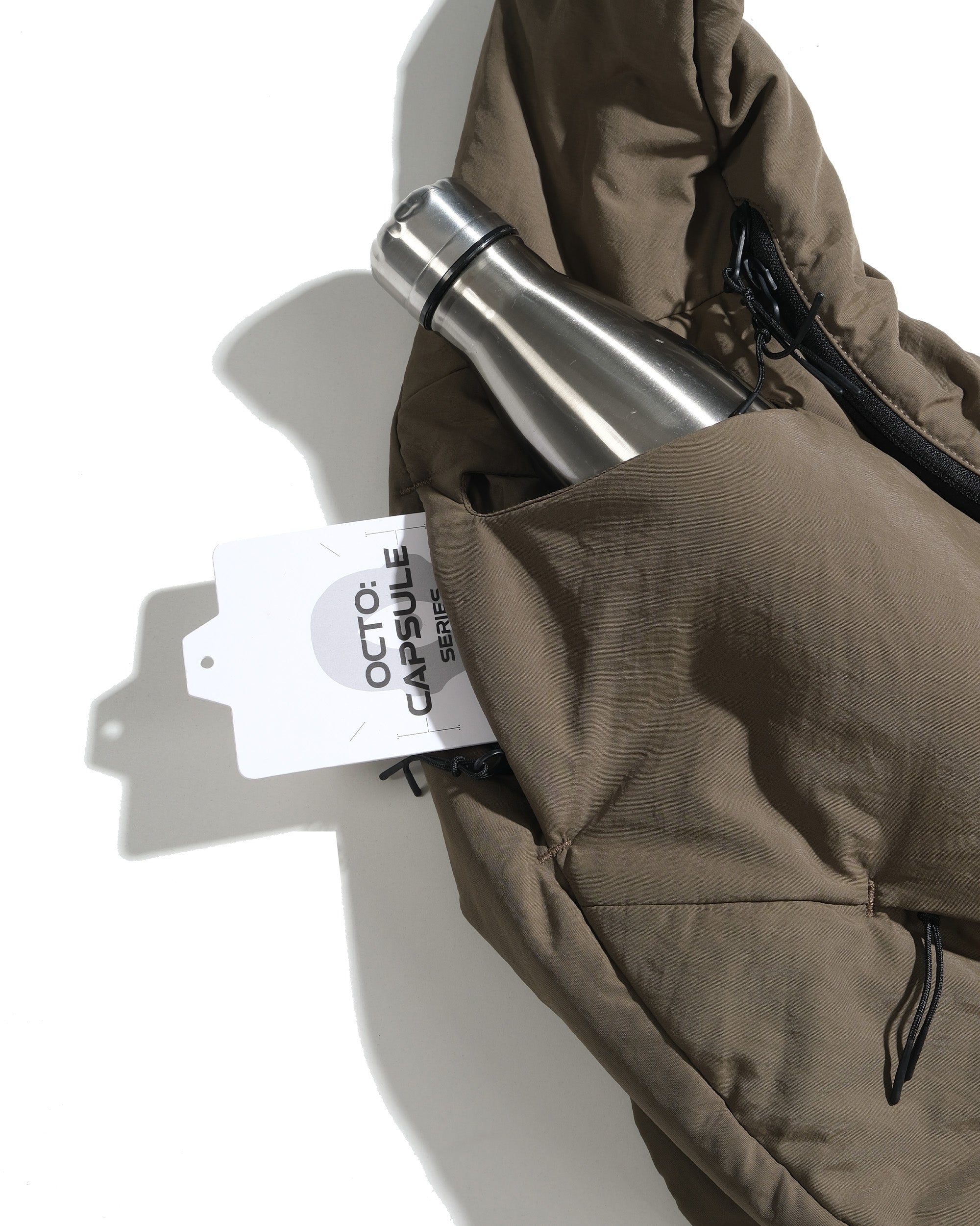 S26-C2-B / Offset Void Crescent Bag (Brown)