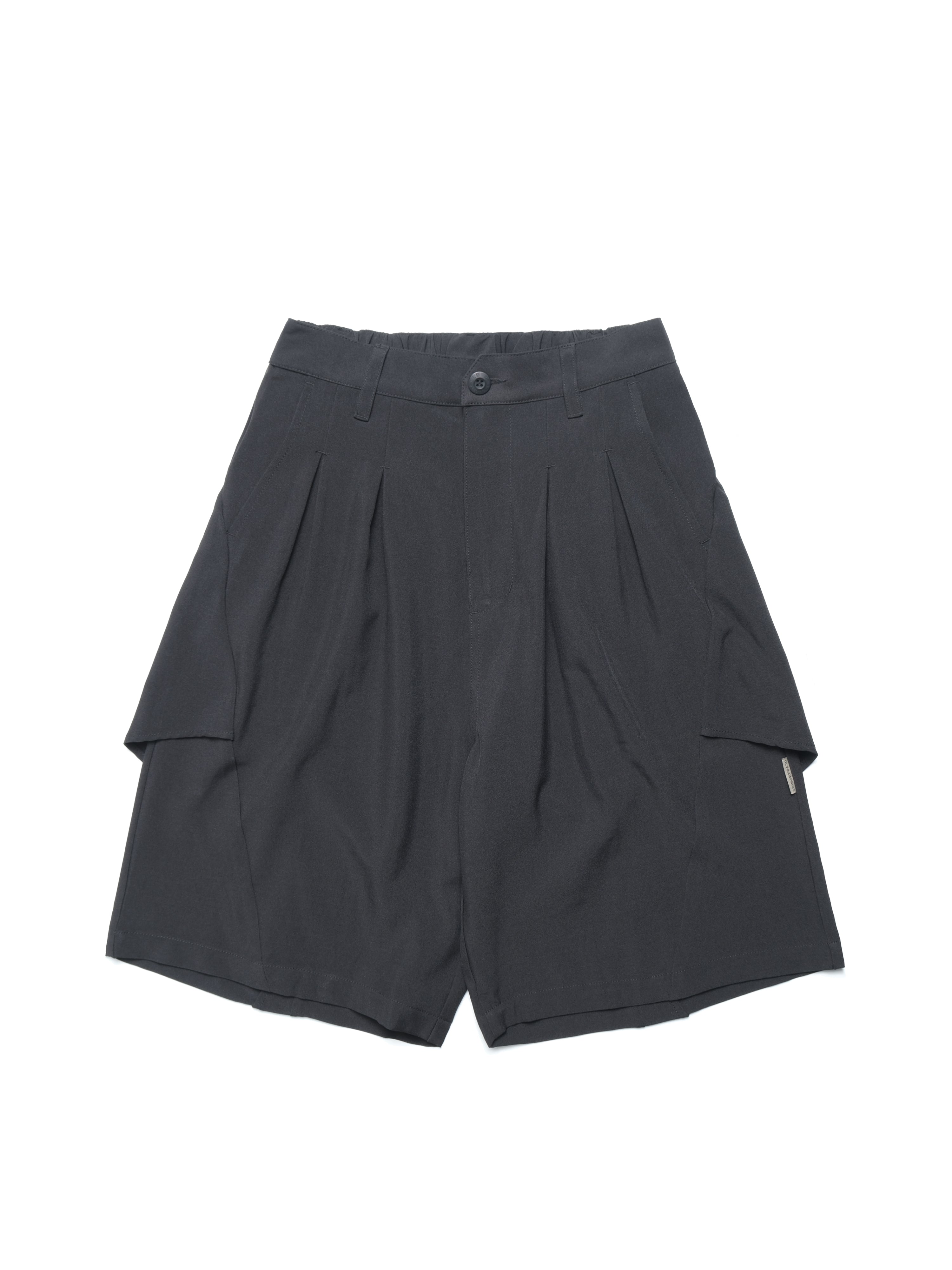 C3/ S25-C03-S Relaxed Fit Suit Shorts (Black)