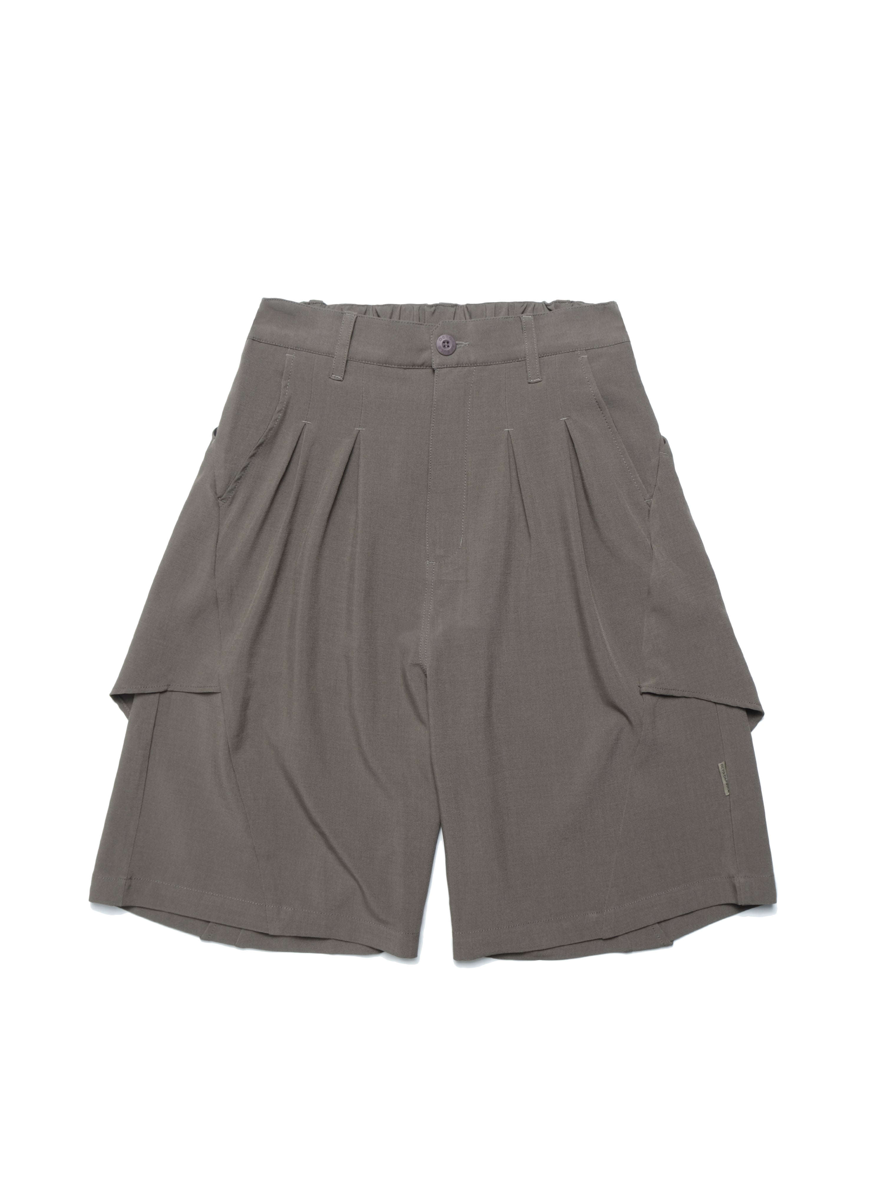 C3/ S25-C03-S Relaxed Fit Suit Shorts (Brown)