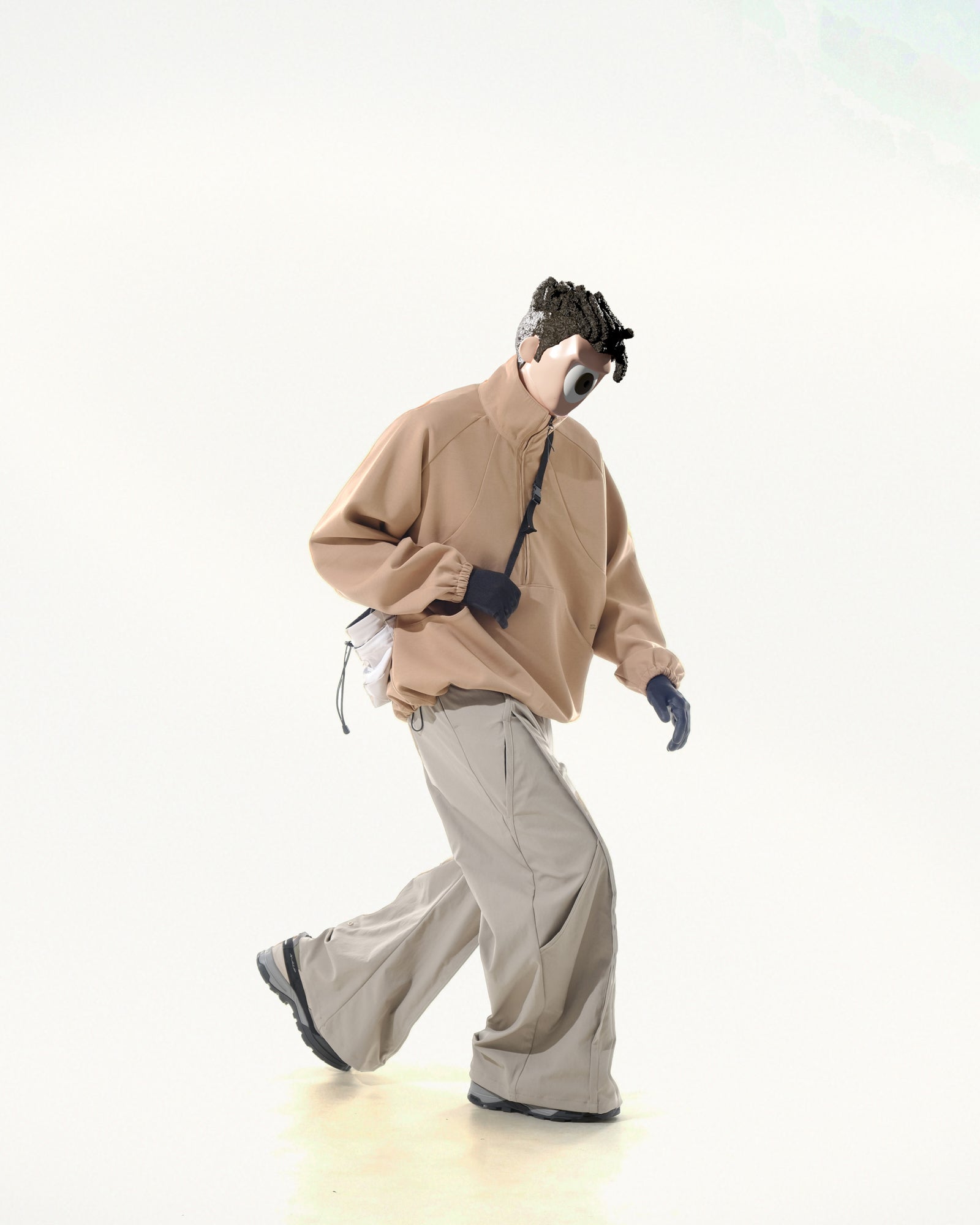C2/ A25-C02-H Shifted Arc Pullover (Khaki)