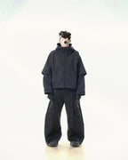 C2/ A25-C02-J Shifted Layered Jacket (Black)