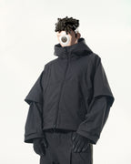 C2/ A25-C02-J Shifted Layered Jacket (Black)