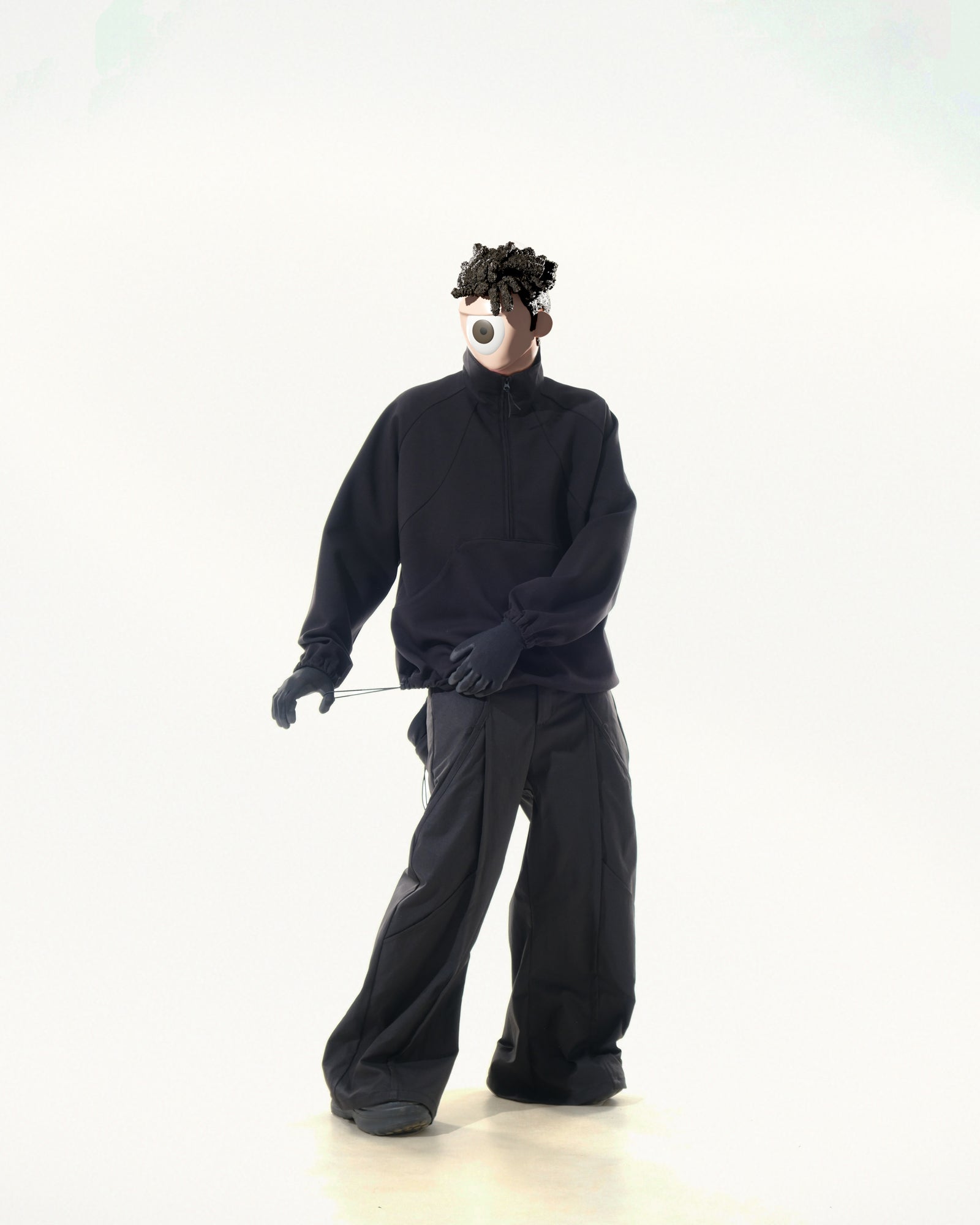 C2/ A25-C02-H Shifted Arc Pullover (Black)