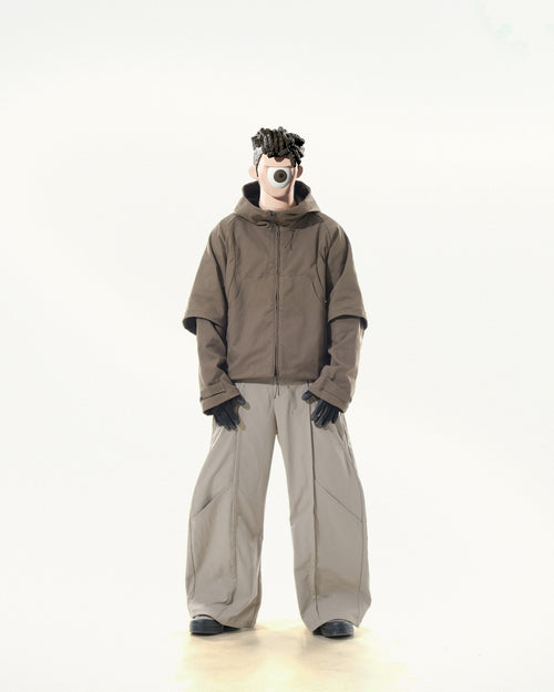 C2/ A25-C02-J Shifted Layered Jacket (Brown)