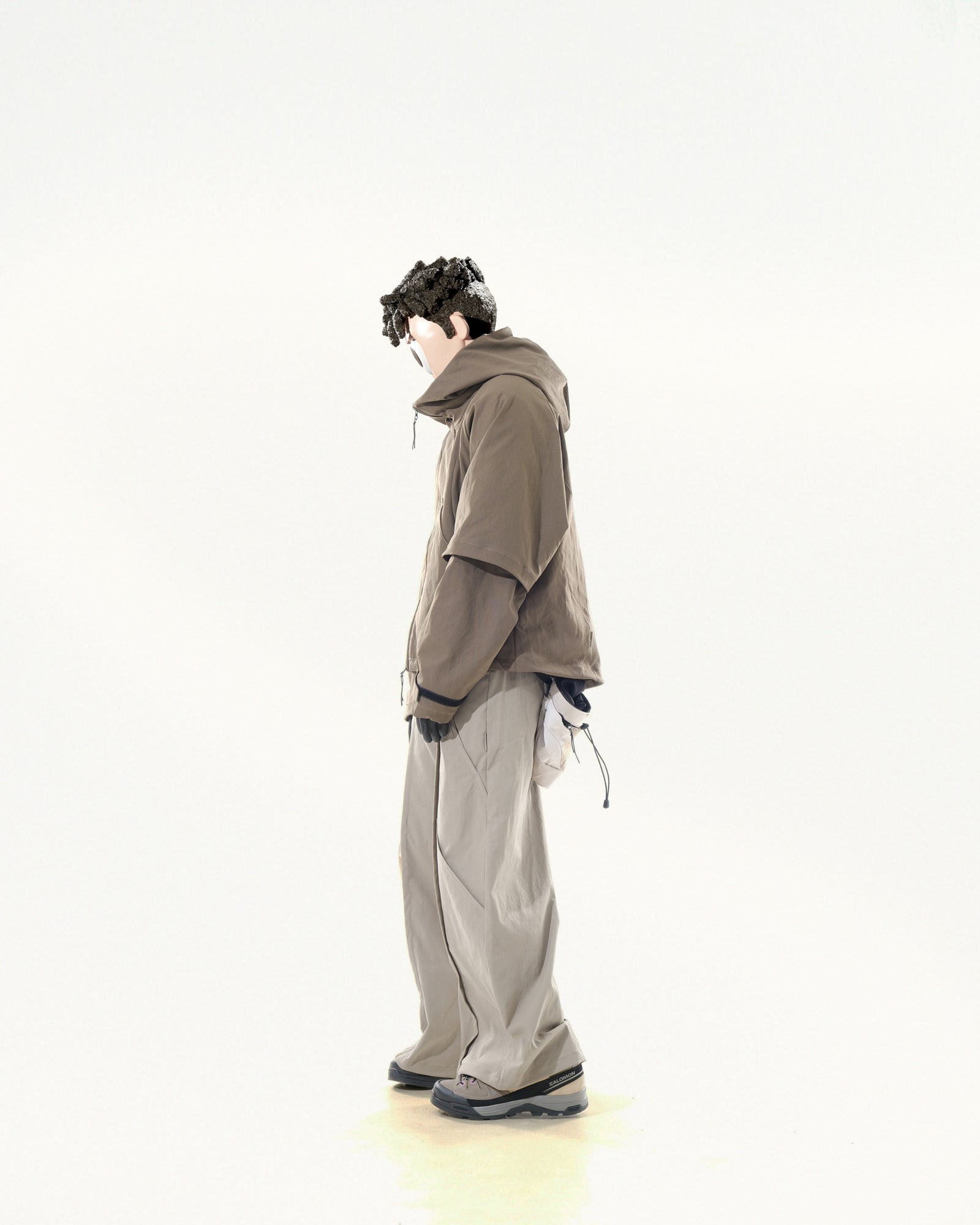 C2/ A25-C02-J Shifted Layered Jacket (Brown)