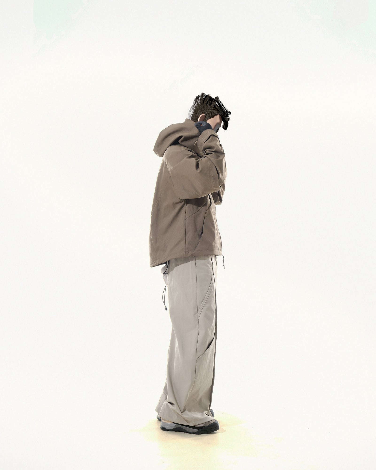 C2/ A25-C02-J Shifted Layered Jacket (Brown)