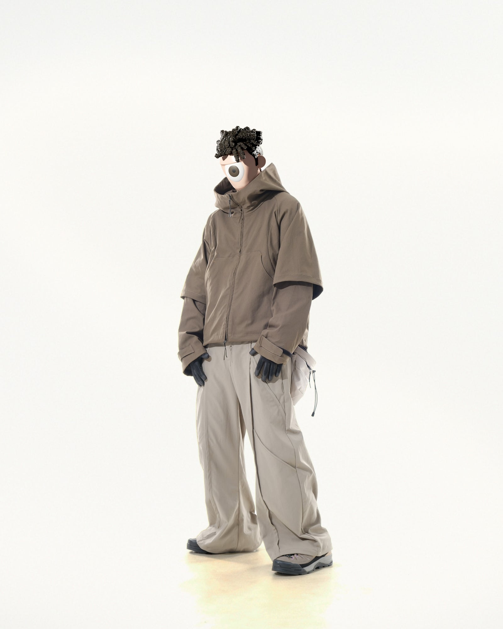 C2/ A25-C02-J Shifted Layered Jacket (Brown)