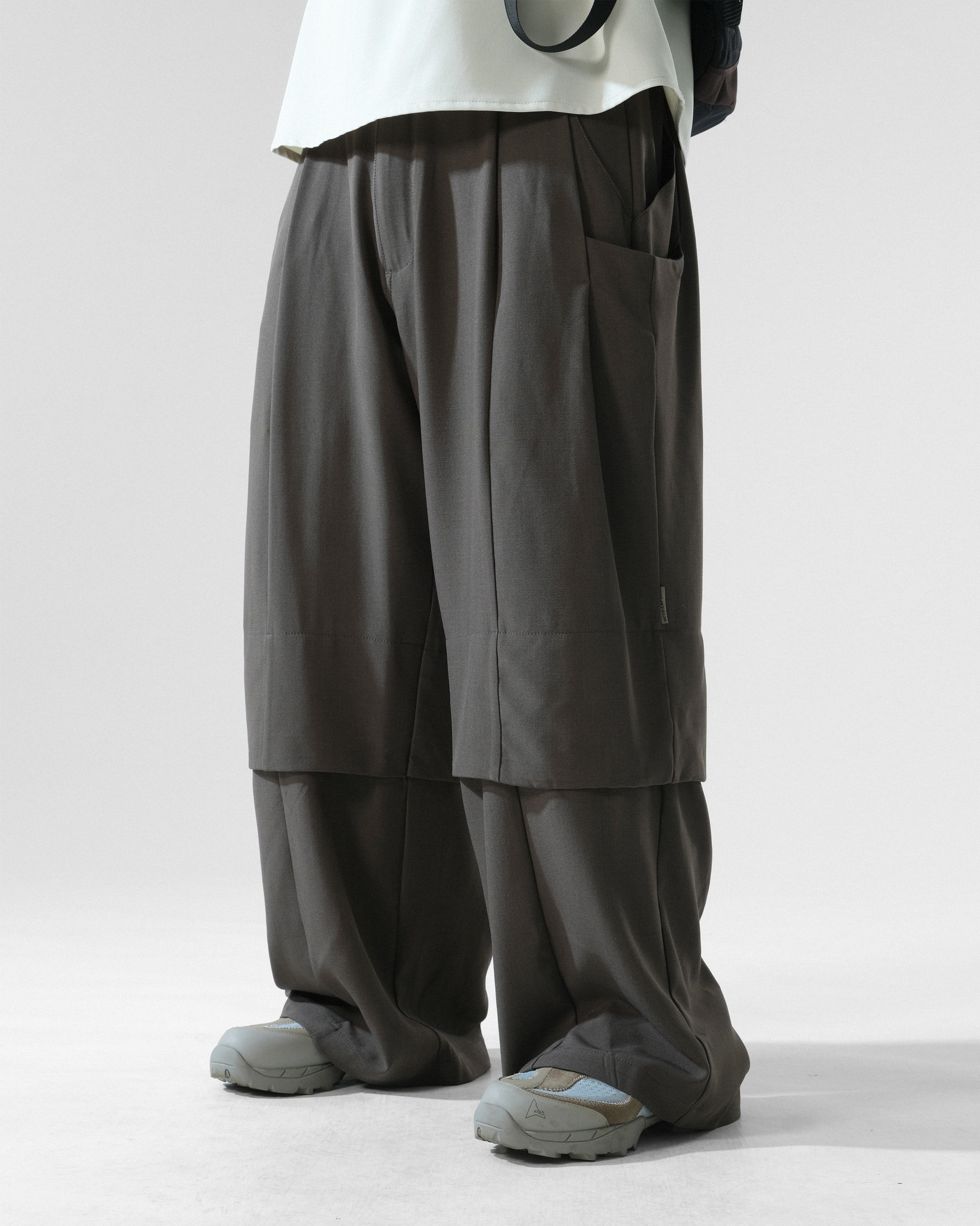 C3/ S25-C03-P Relaxed Fit Suit Pants (Brown)
