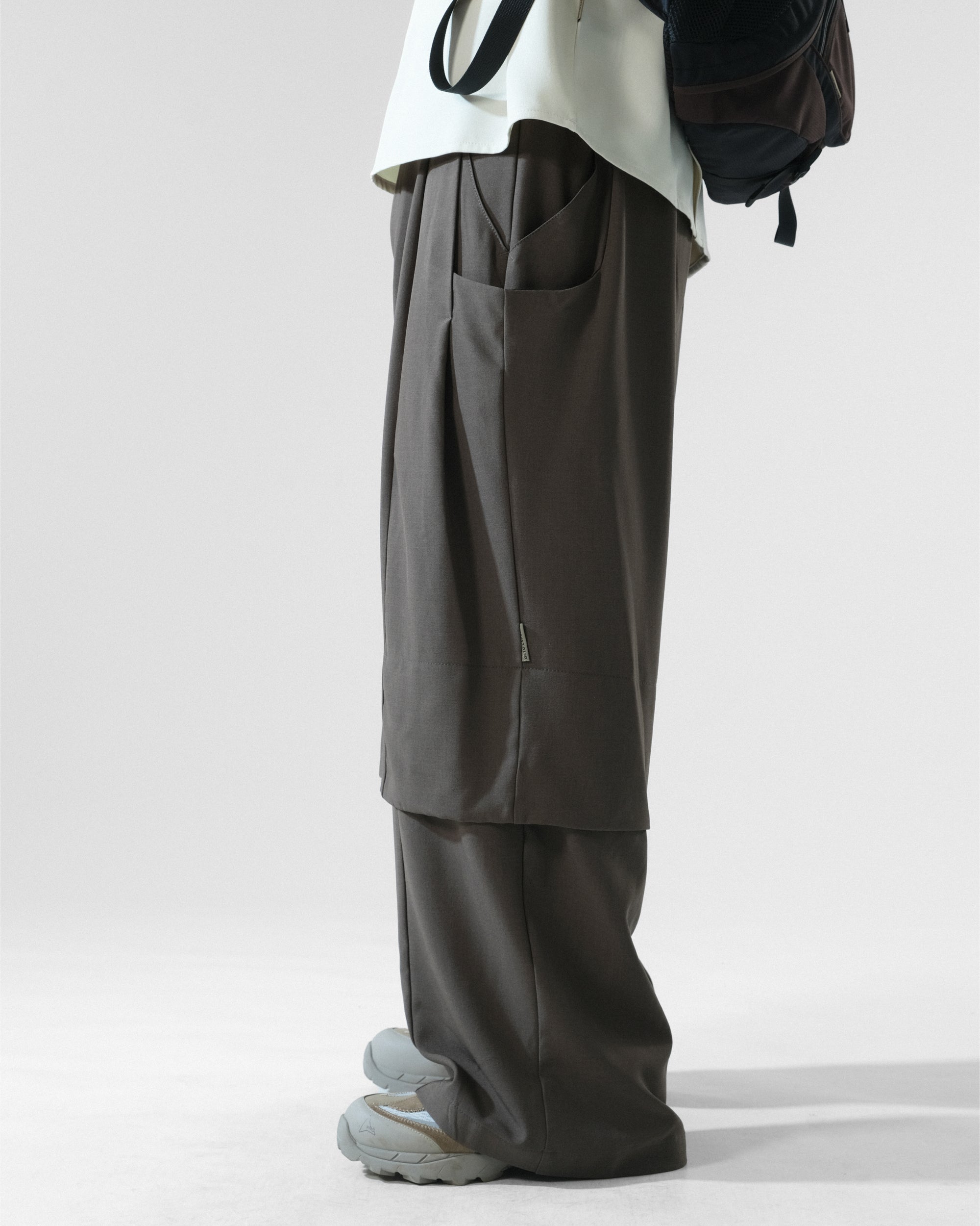 C3/ S25-C03-P Relaxed Fit Suit Pants (Brown)