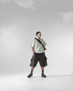 C3/ S25-C03-S Relaxed Fit Suit Shorts (Brown)