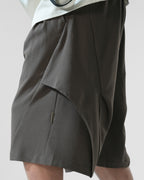 C3/ S25-C03-S Relaxed Fit Suit Shorts (Brown)