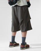 C3/ S25-C03-S Relaxed Fit Suit Shorts (Brown)